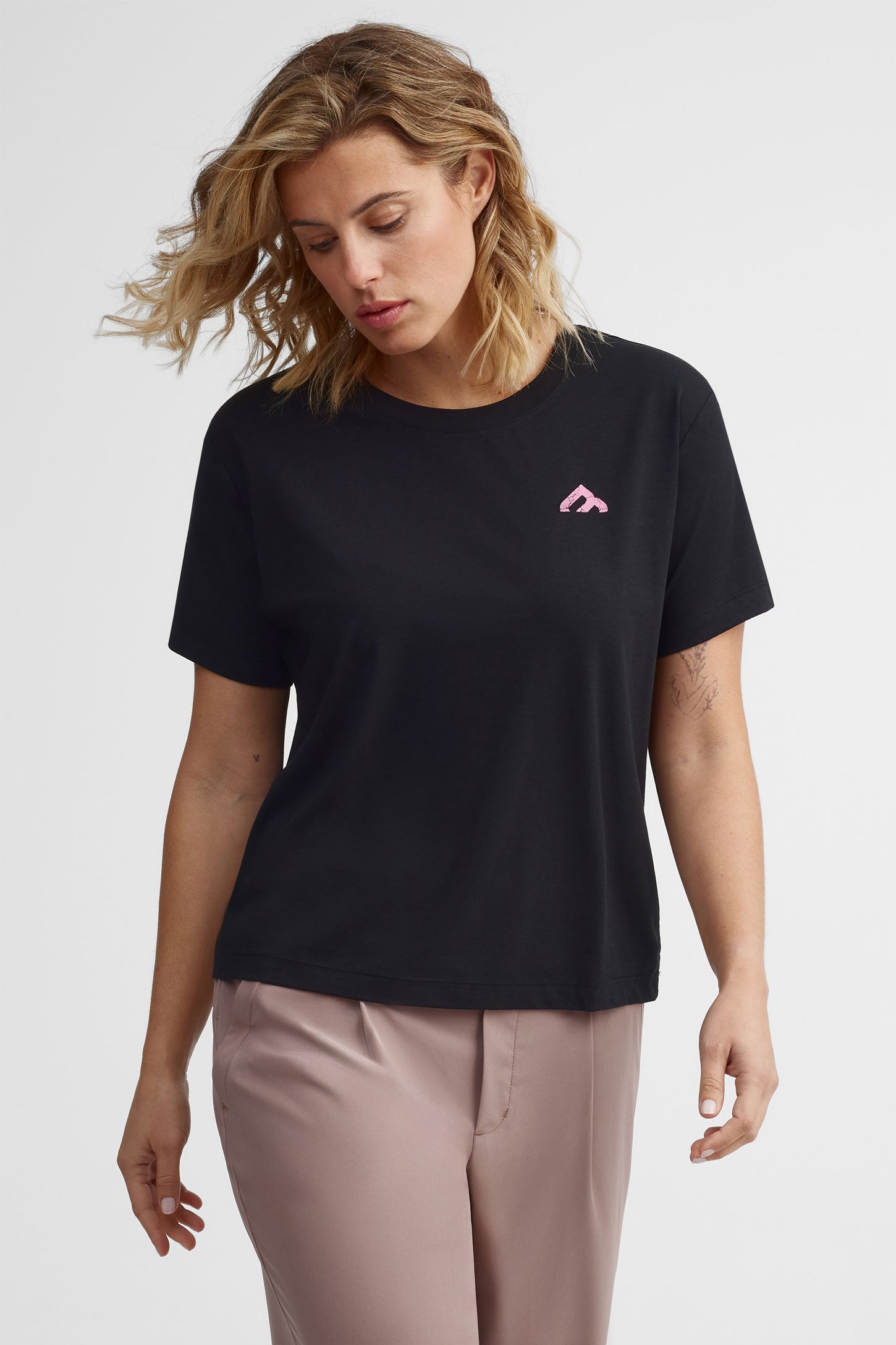 T-shirt col rond coton et bambou BM - Femme && GRIS FONCE
