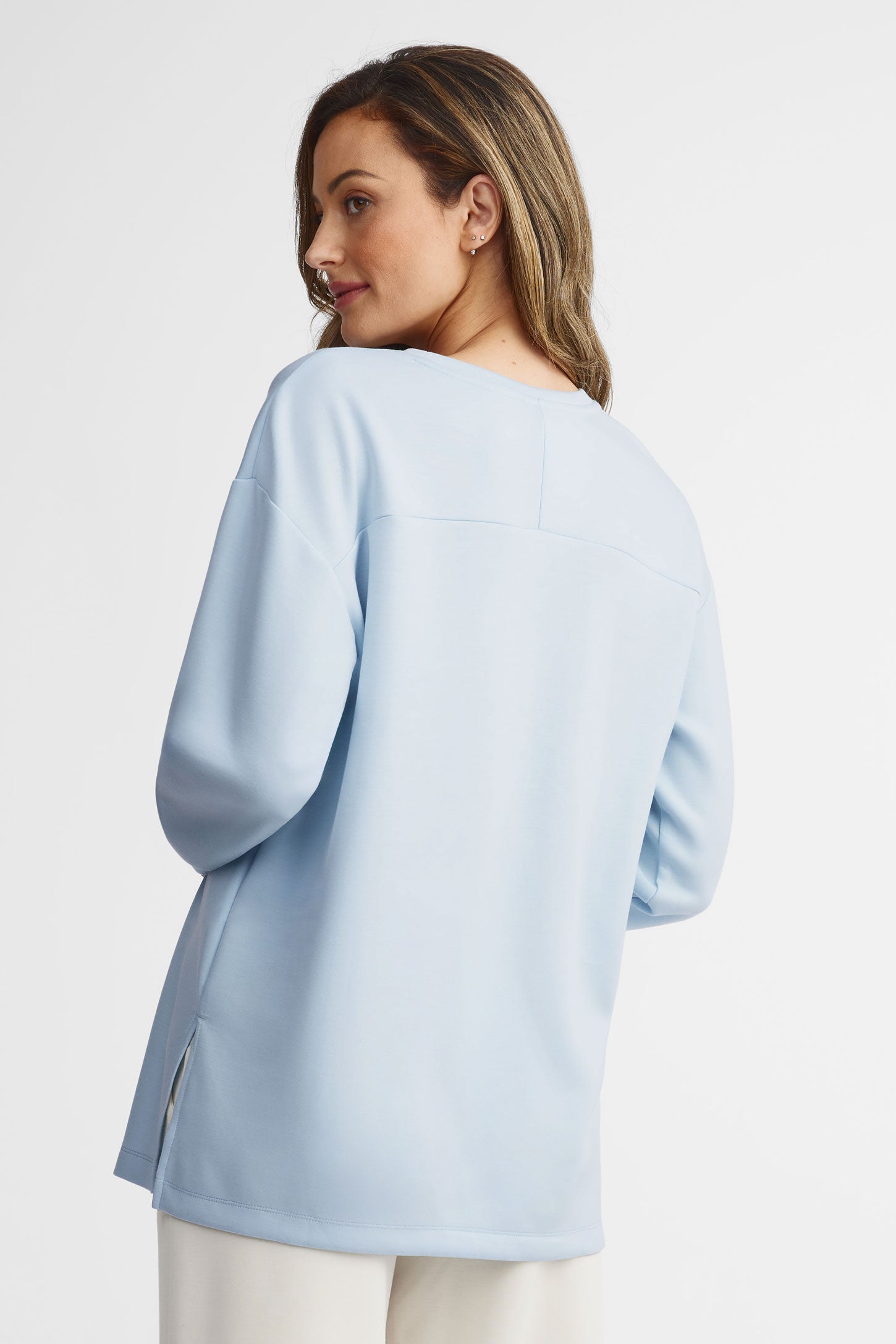 Chandail col rond modal - Femme && BLEU PALE