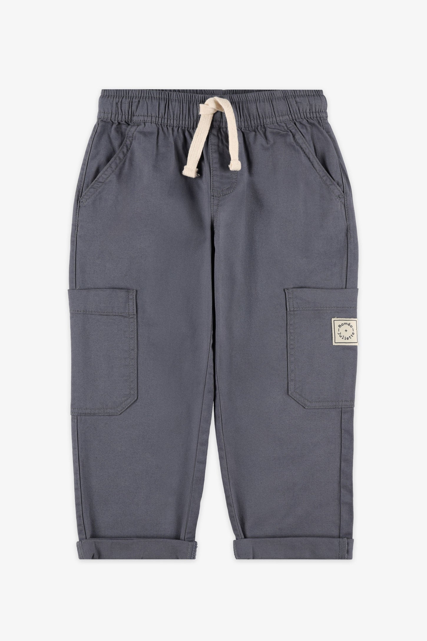 Pantalon cargo en twill - Enfant garçon && GRIS