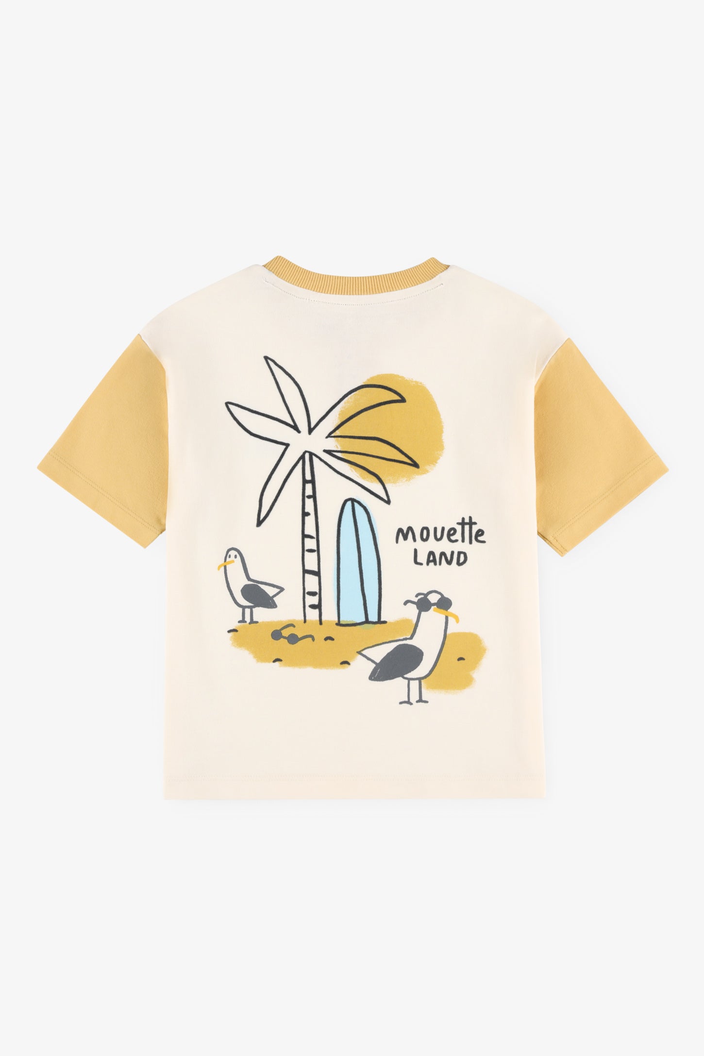 T-shirt col henley coton - Enfant garçon && BEIGE