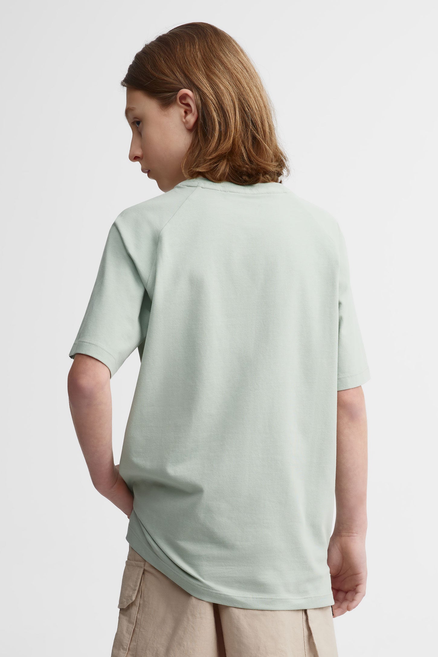 T-shirt col rond coupe surdimensionnée - Ado garçon && VERT