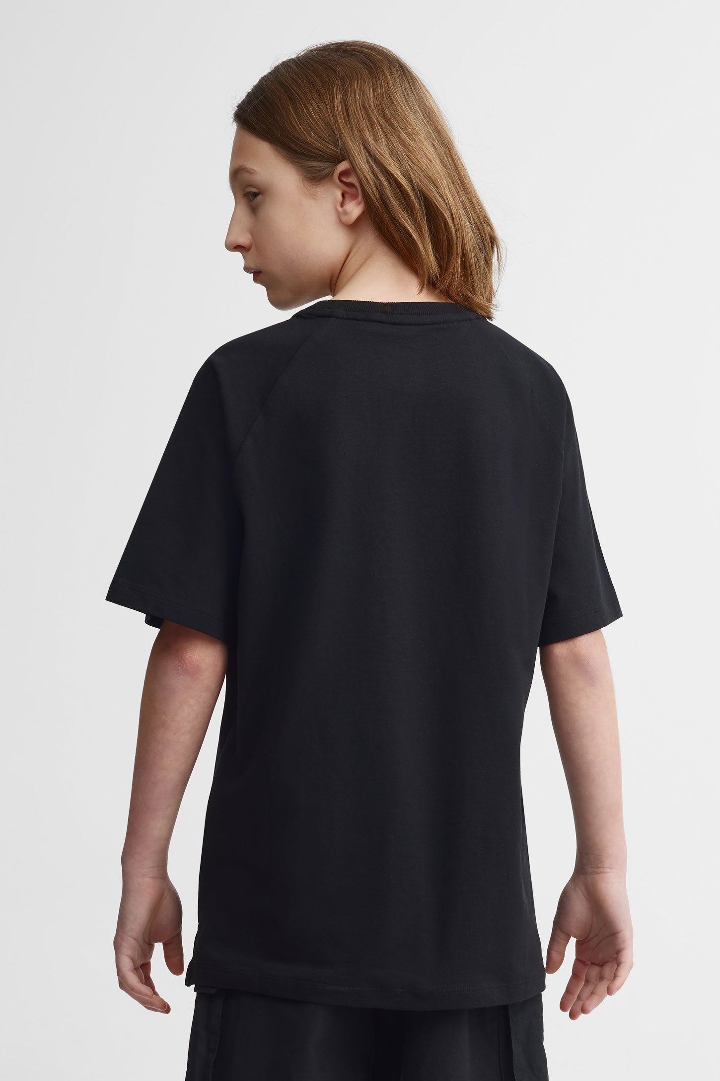 T-shirt col rond coupe surdimensionnée - Ado garçon && GRIS FONCE