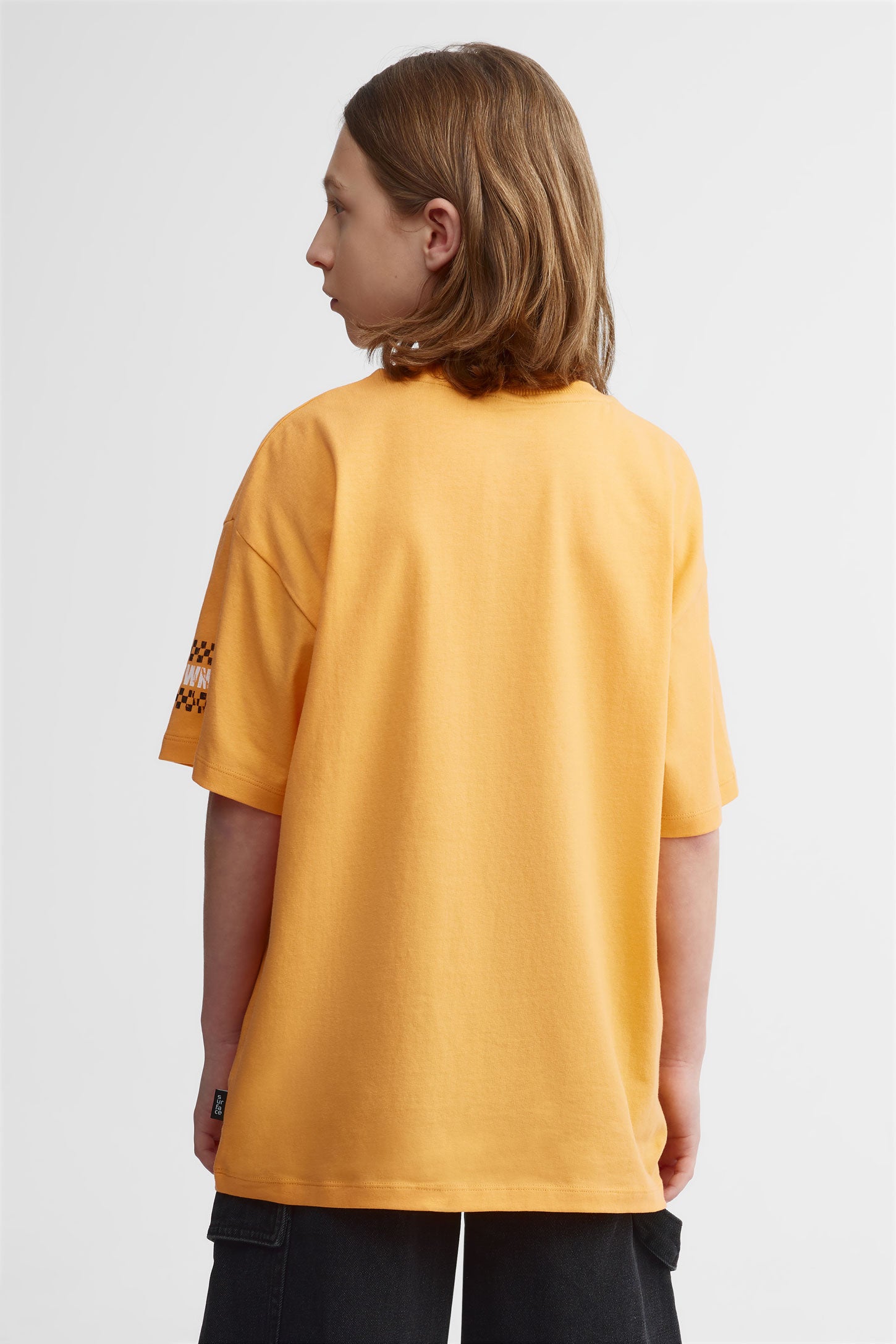 T-shirt col rond coupe surdimensionnée - Ado garçon && ORANGE