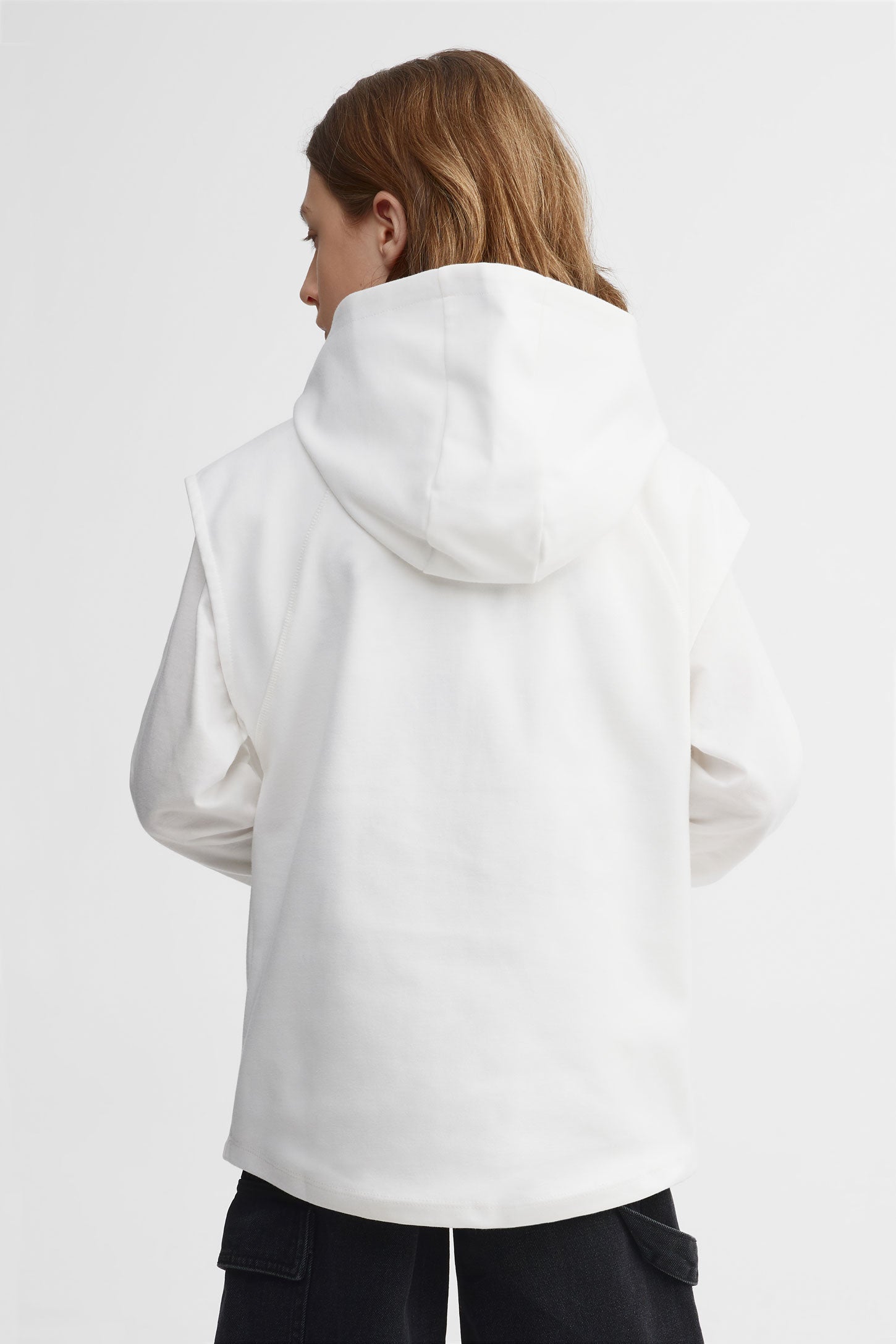 Camisole à capuchon coton ouaté - Ado garçon && BLANC