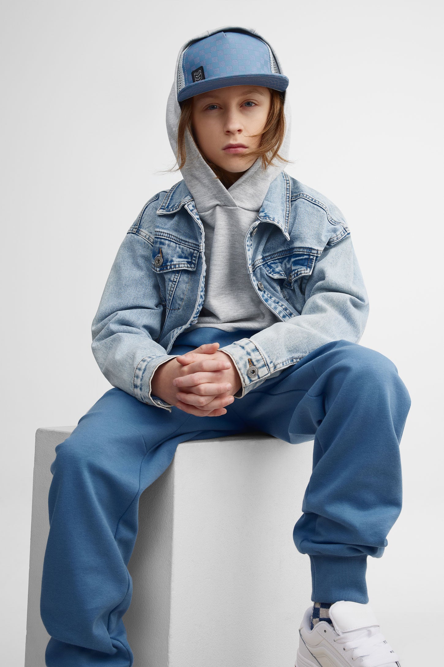Pantalon jogger coton ouaté - Ado garçon && BLEU