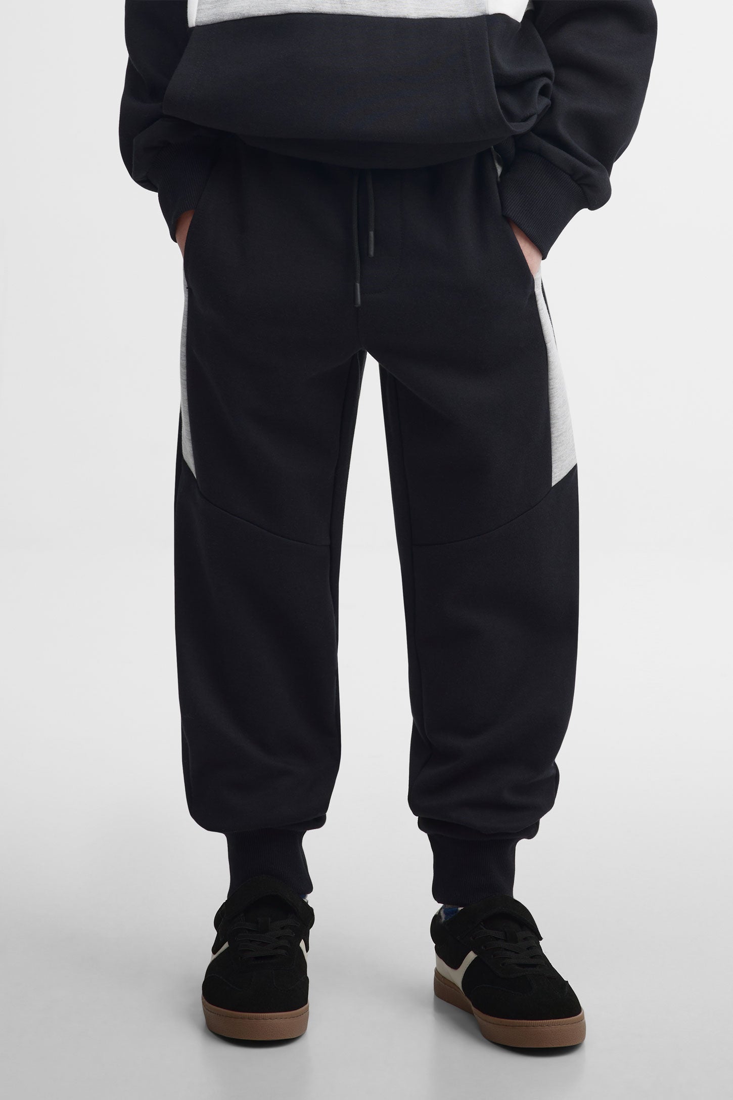 Pantalon jogger coton ouaté - Ado garçon && GRIS FONCE