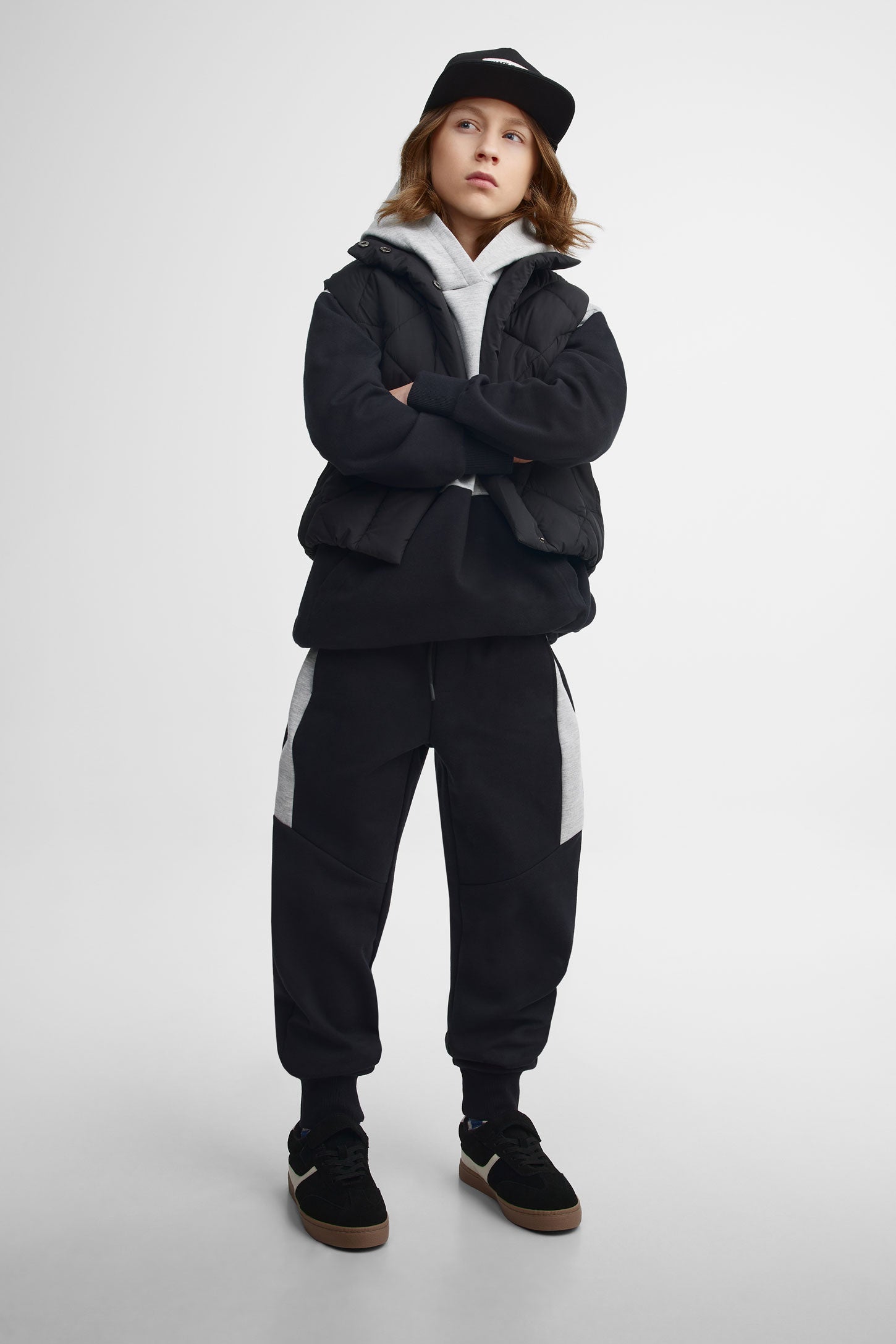 Pantalon jogger coton ouaté - Ado garçon && GRIS FONCE