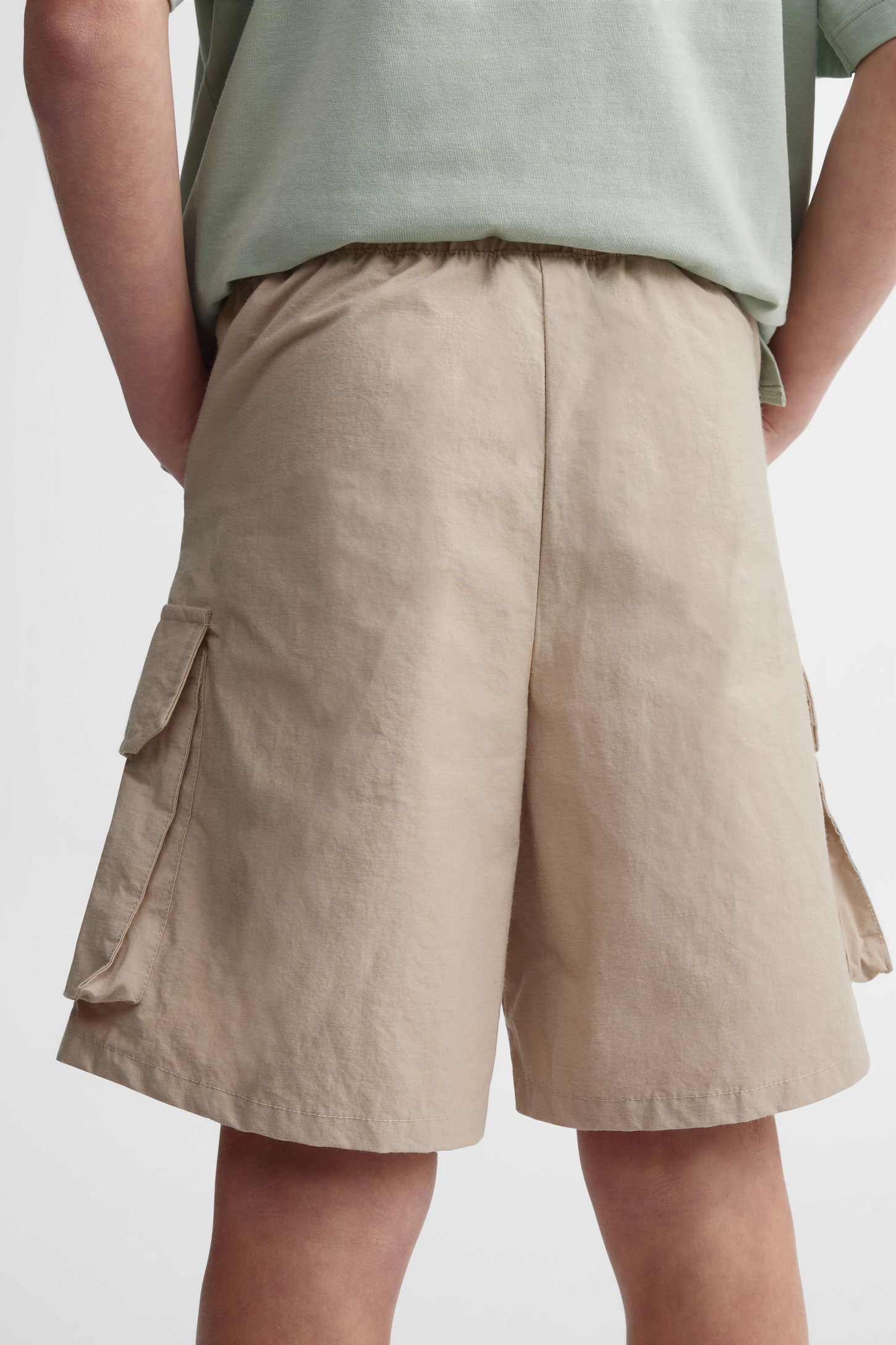 Short cargo taille élastique - Ado garçon && BRUN