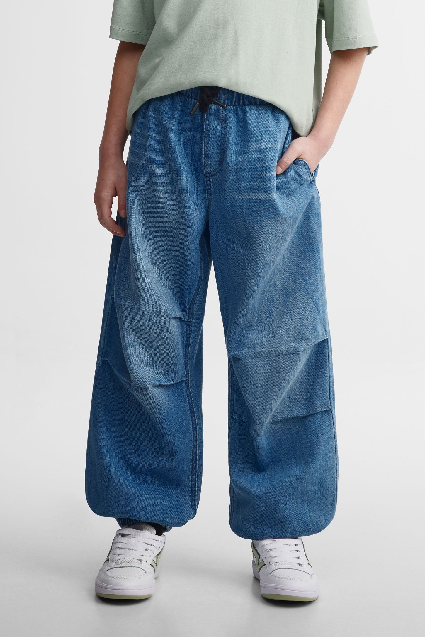 Jeans parachute ''baggy'' - Ado garçon && BLEU