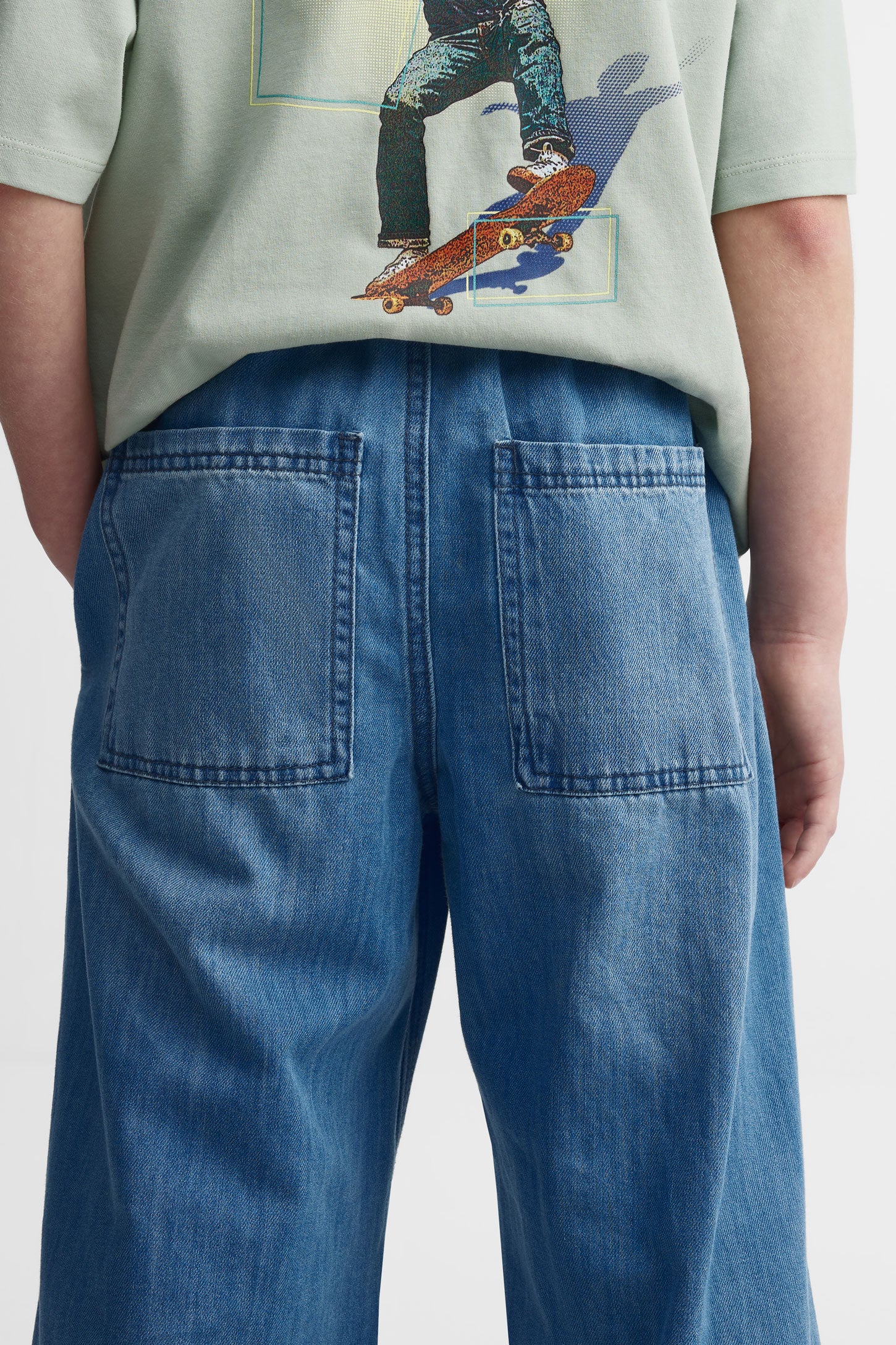 Jeans parachute ''baggy'' - Ado garçon && BLEU