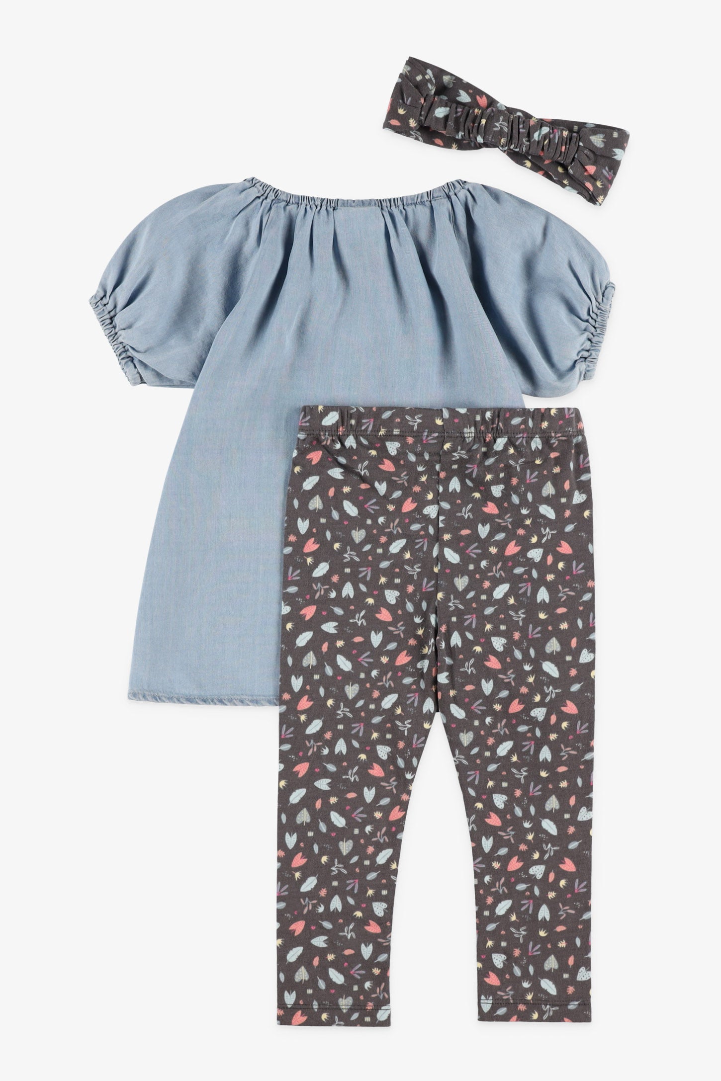Ensemble 3-pièces en lyocell, 2T-3T - Bébé fille && BLEU PALE