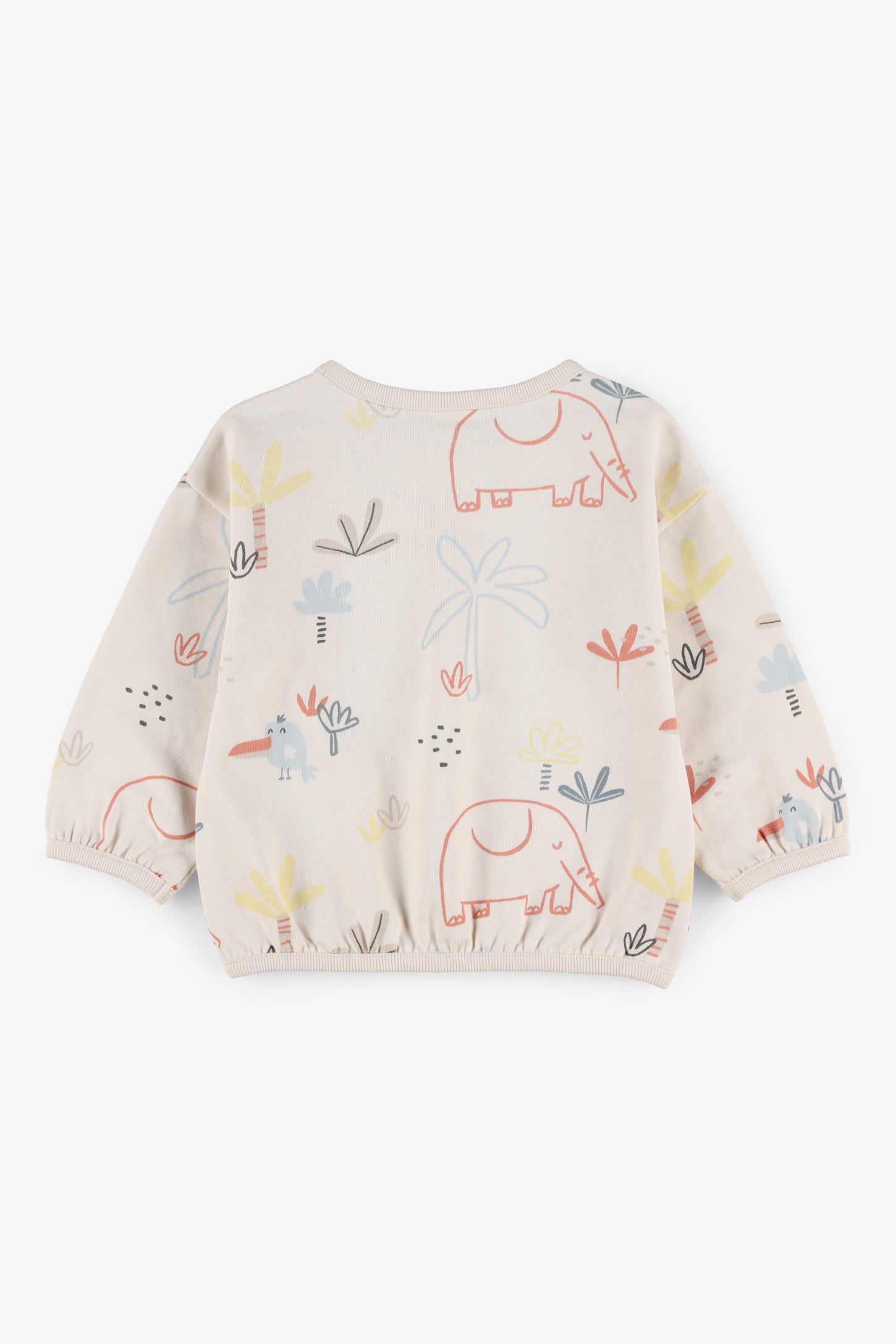Chandail col rond coton ouaté, 2T-3T - Bébé fille && BLANC MULTI
