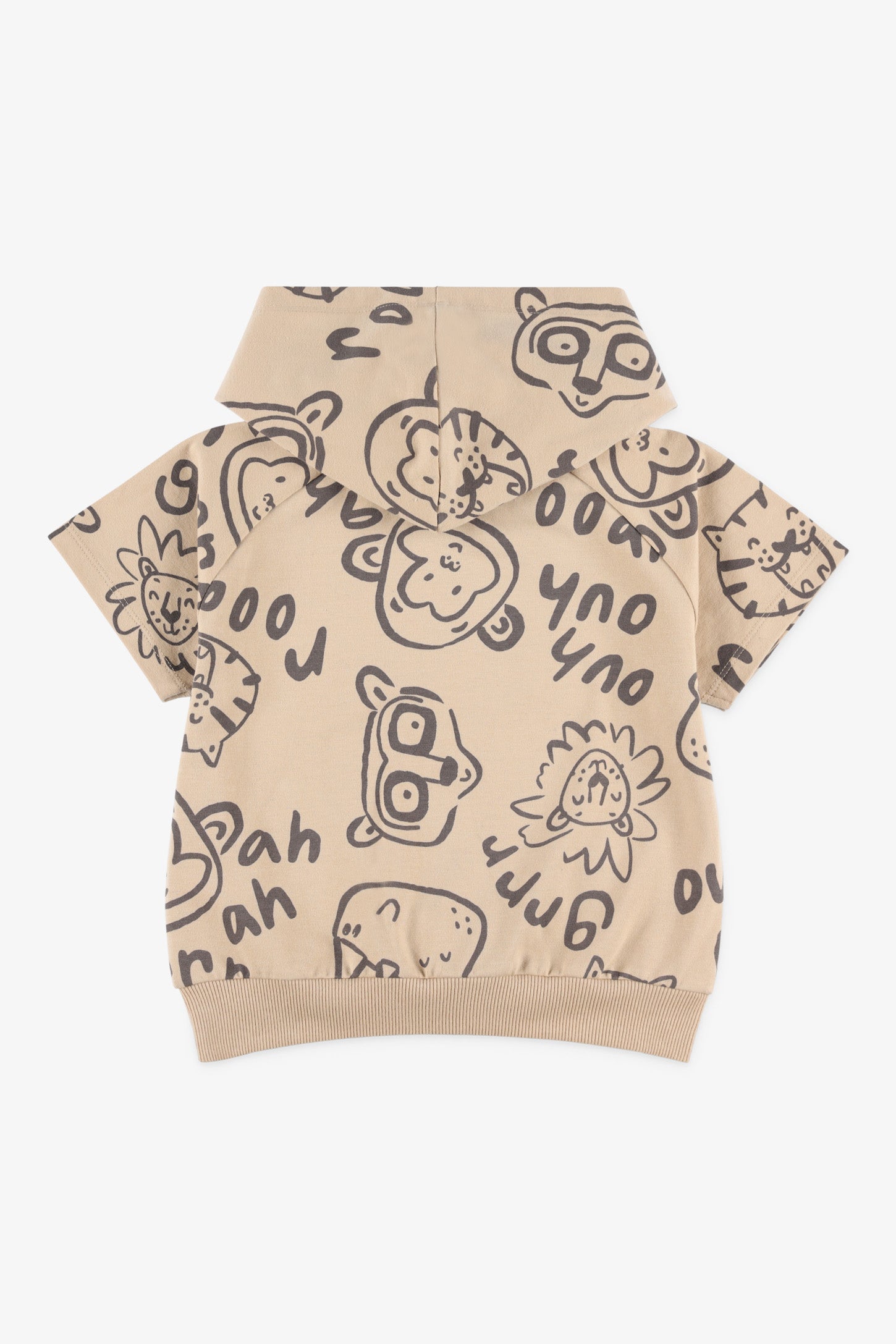 T-shirt à capuchon coton ouaté, 2T-3T - Bébé garçon && BEIGE/MULTI