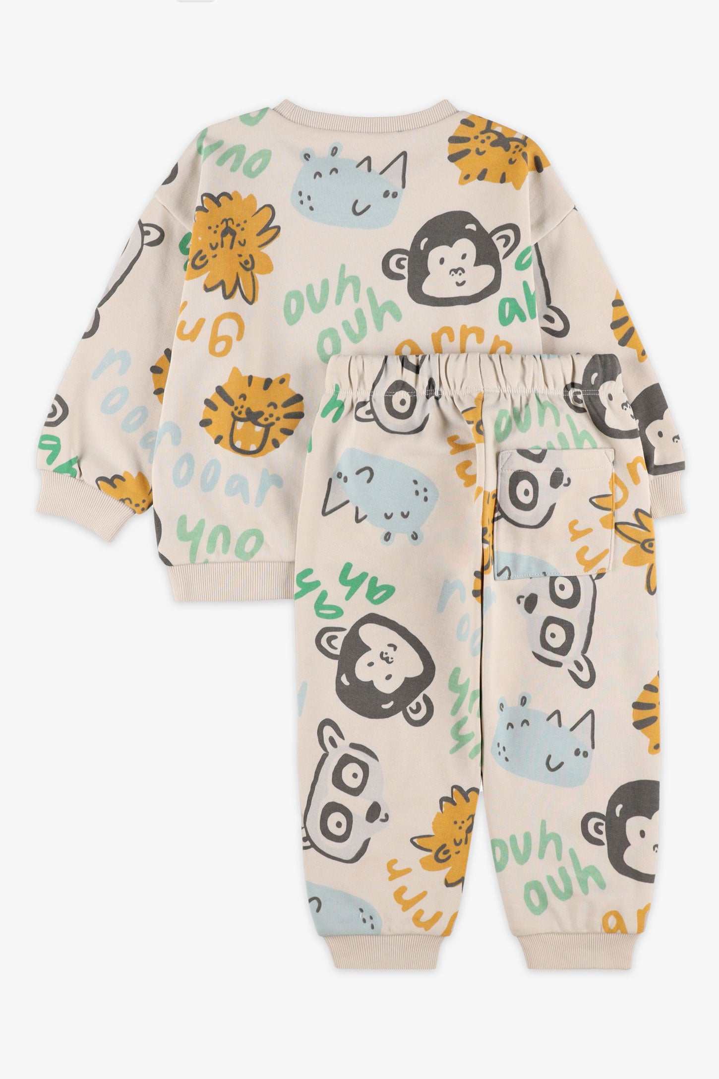 Ensemble 2-pièce chandail et jogger, 2T-3T - Bébé garçon && BEIGE/MULTI