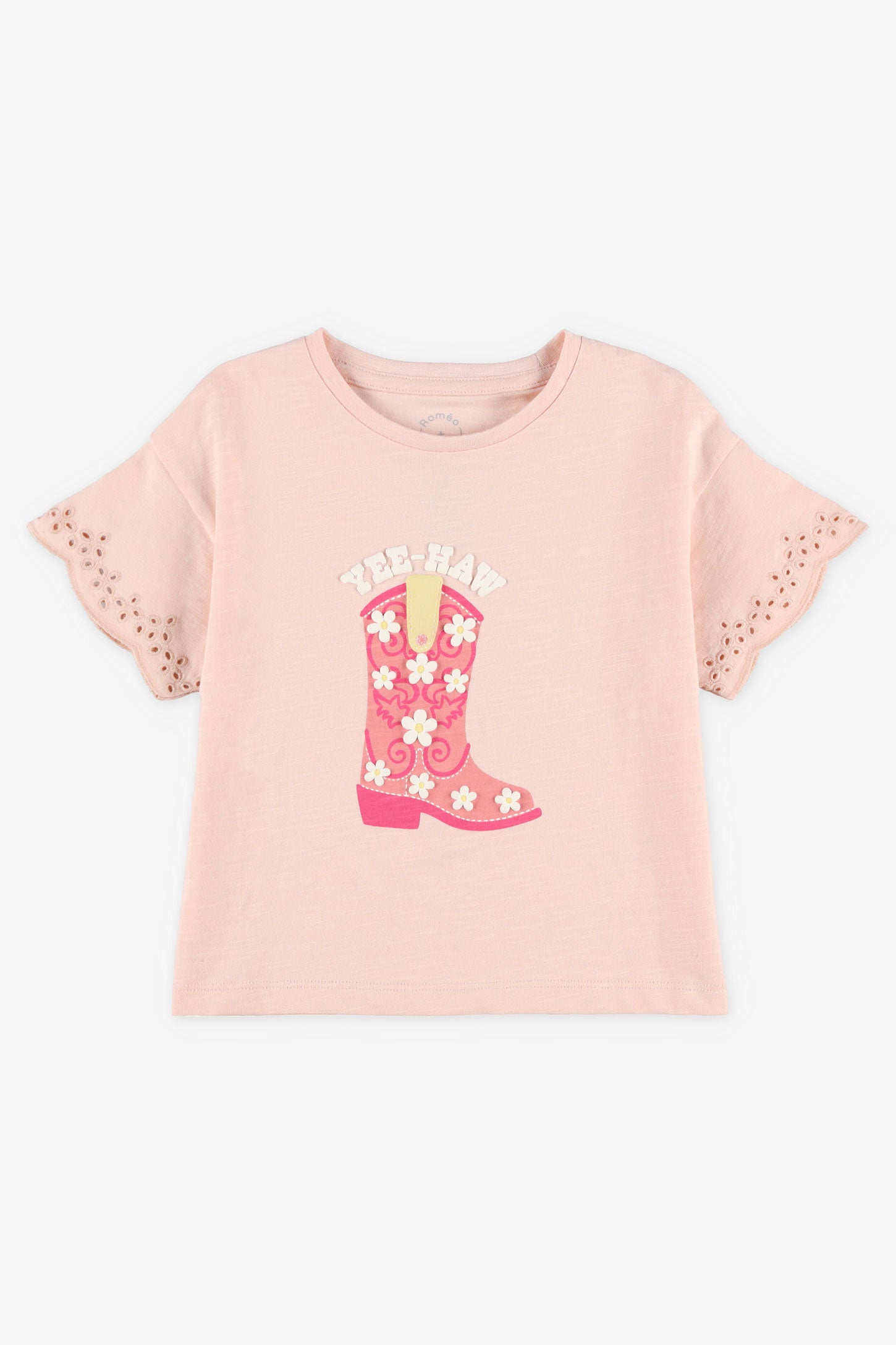 T-shirt imprimé coton - Enfant fille && ROSE