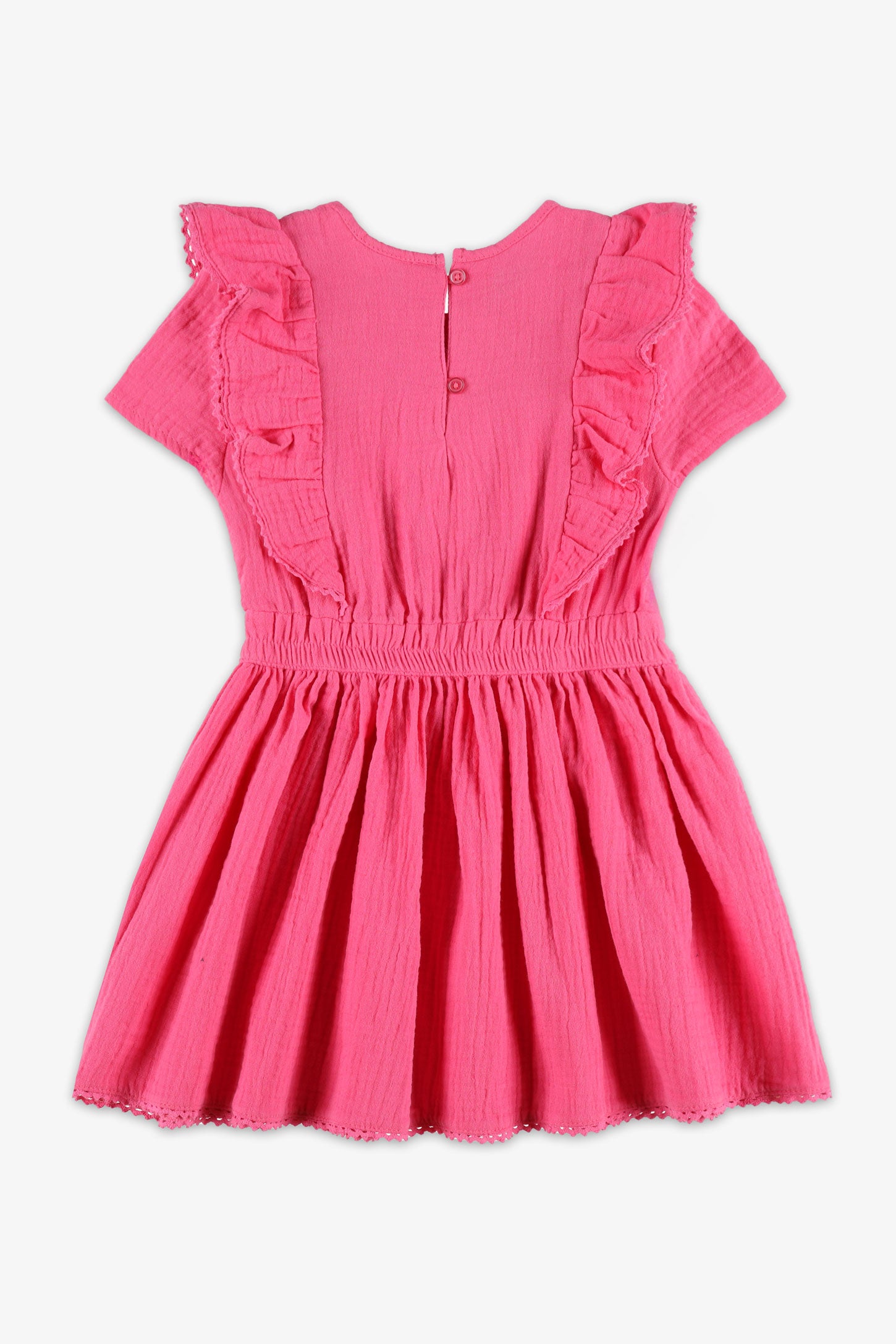 Robe à volants en mousseline - Enfant fille && ROSE