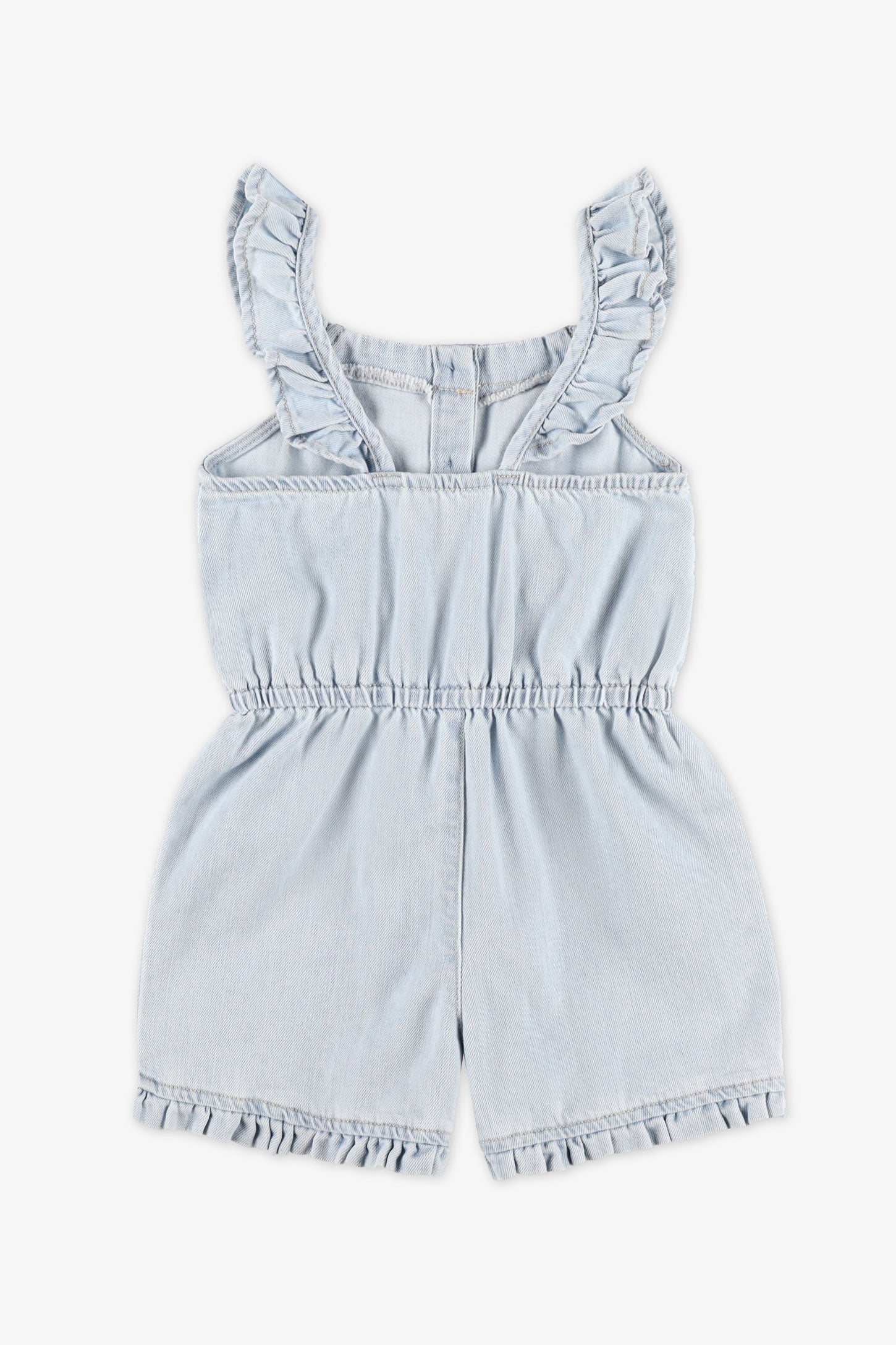Combinaison à bretelles en coton - Enfant fille && BLEU PALE