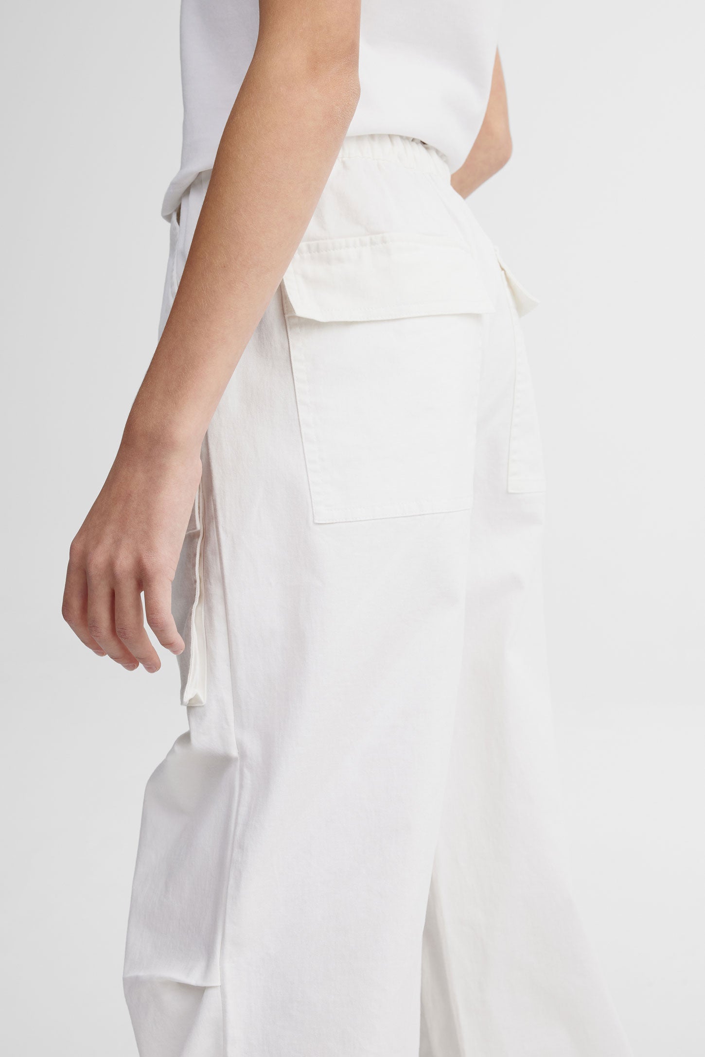 Pantalon parachute surdimensionné - Ado fille && BLANC