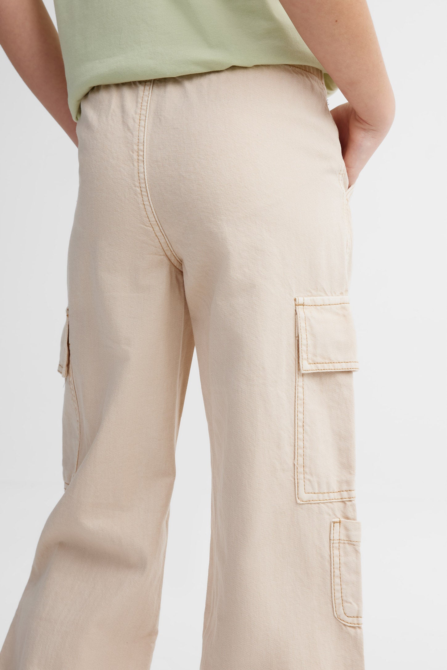 Pantalon parachute taille basse - Ado fille && BRUN