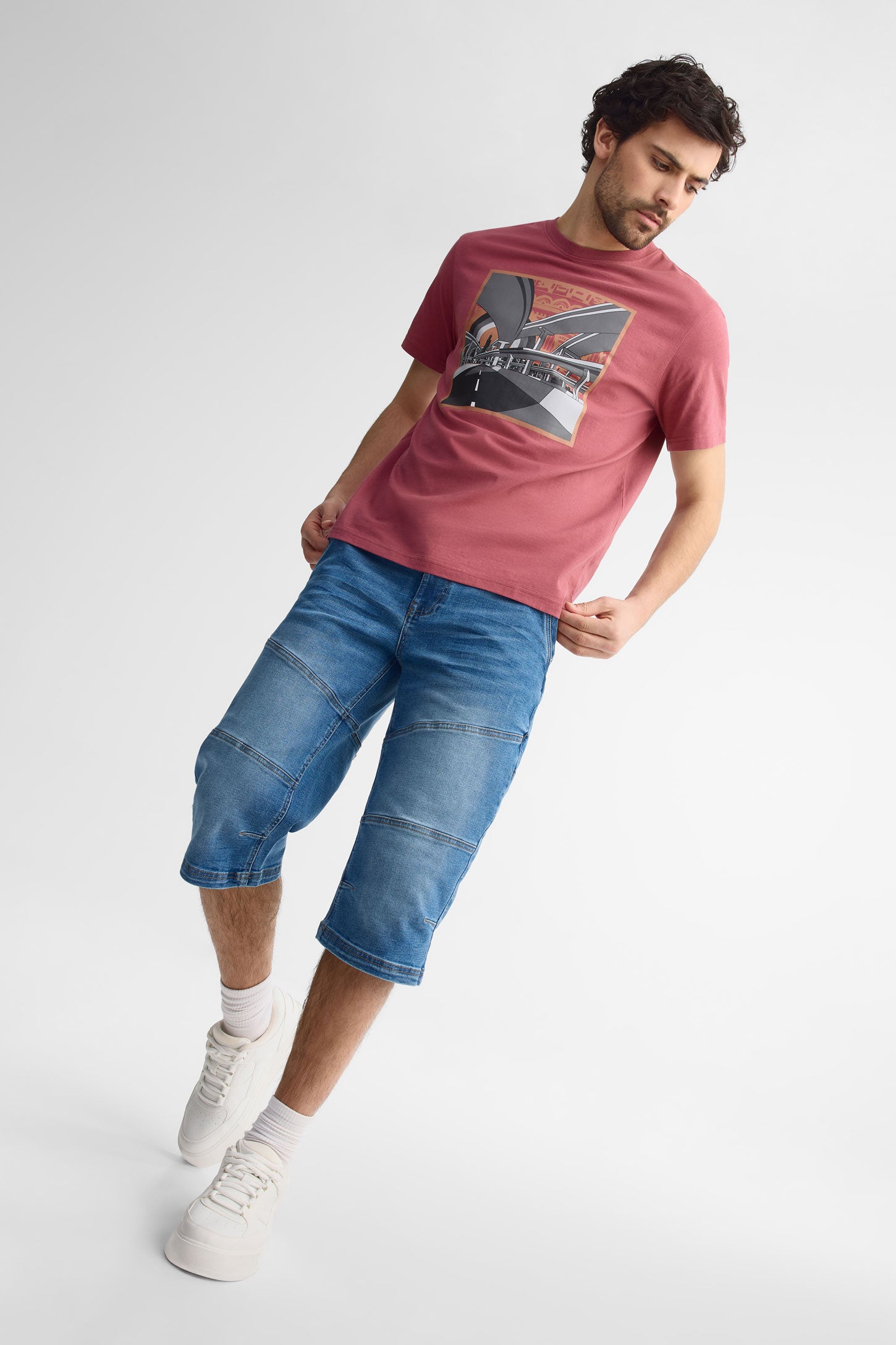 Capris en jeans - Homme && BLEU MOYEN