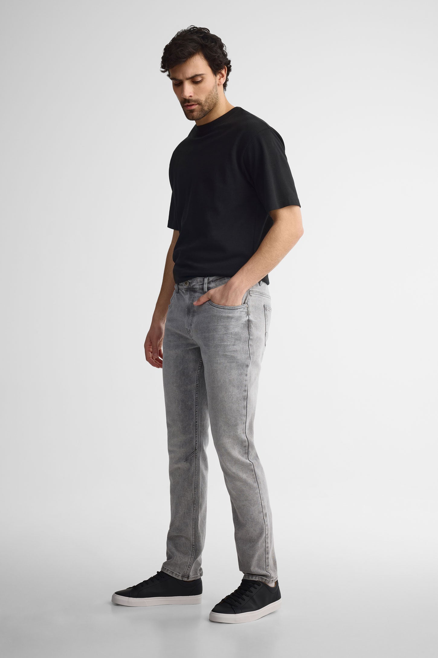 Jeans ajusté 32'' - Homme && GRIS PALE