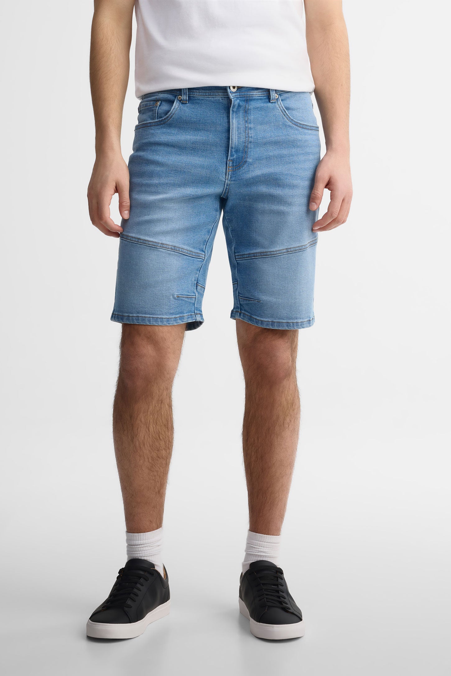 Bermuda en jeans coupe régulière 10.5'' - Homme && BLEU MOYEN
