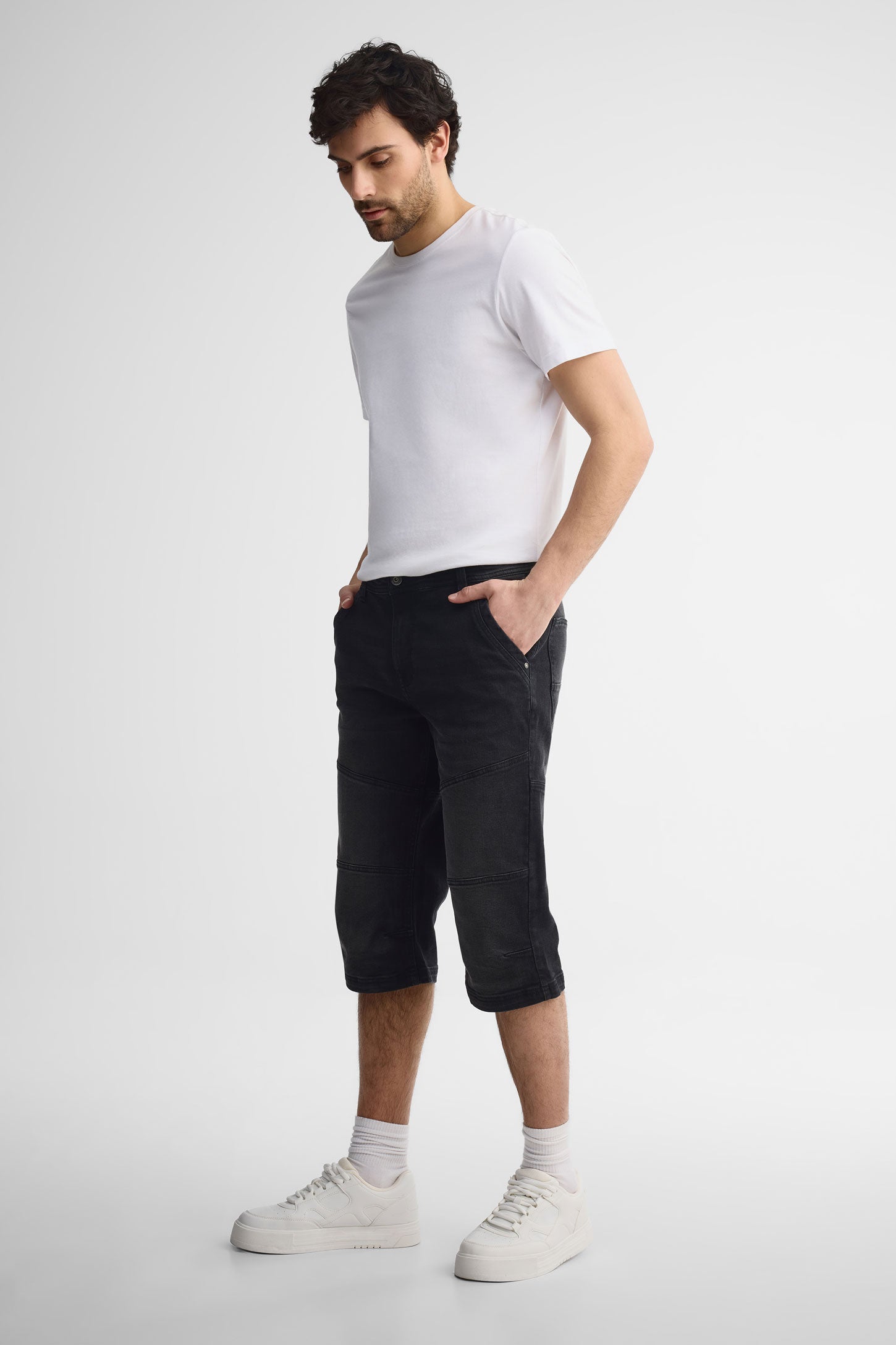 Capri en jeans 17'' - Homme && NOIR