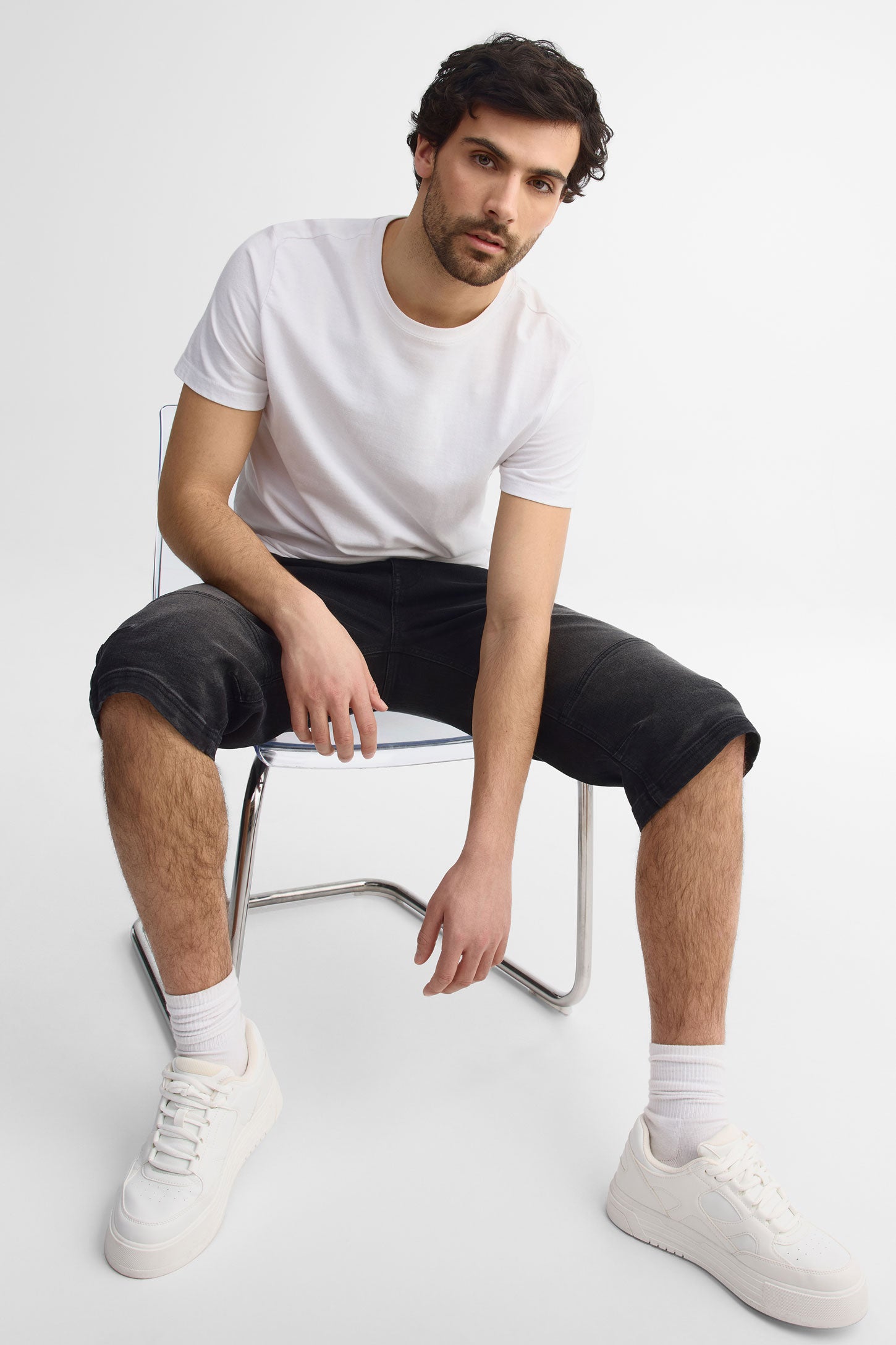 Capri en jeans 17'' - Homme && NOIR