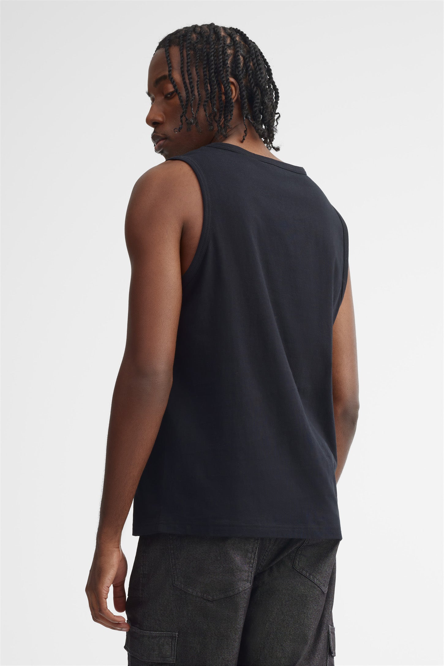 Camisole col rond en coton - Homme && NOIR