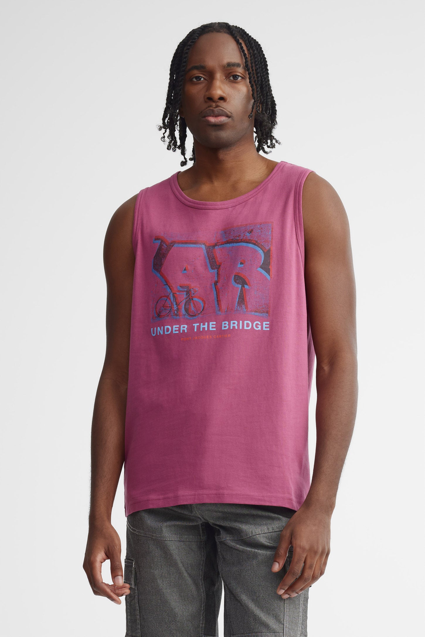 Camisole col rond en coton - Homme && MAUVE