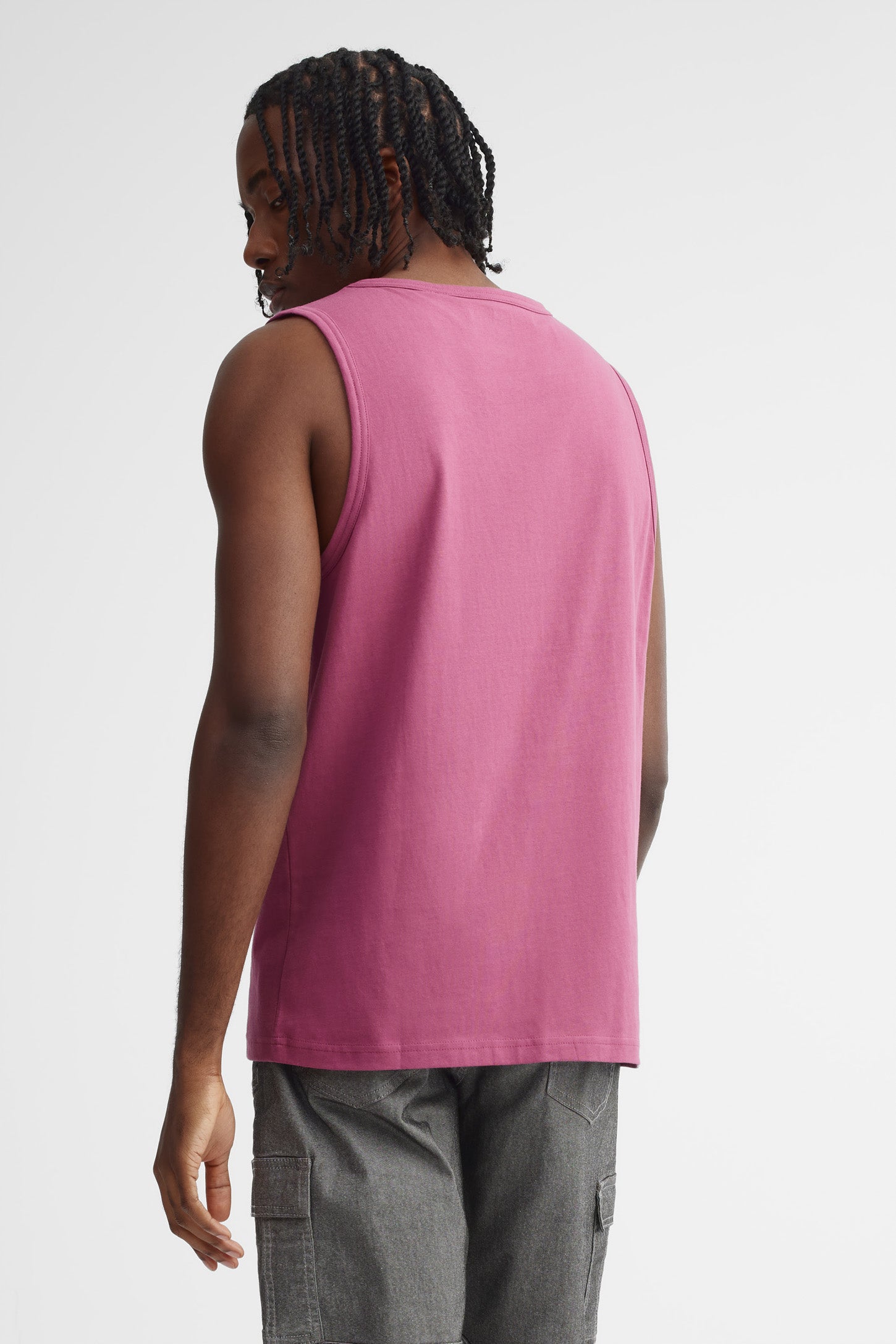 Camisole col rond en coton - Homme && MAUVE