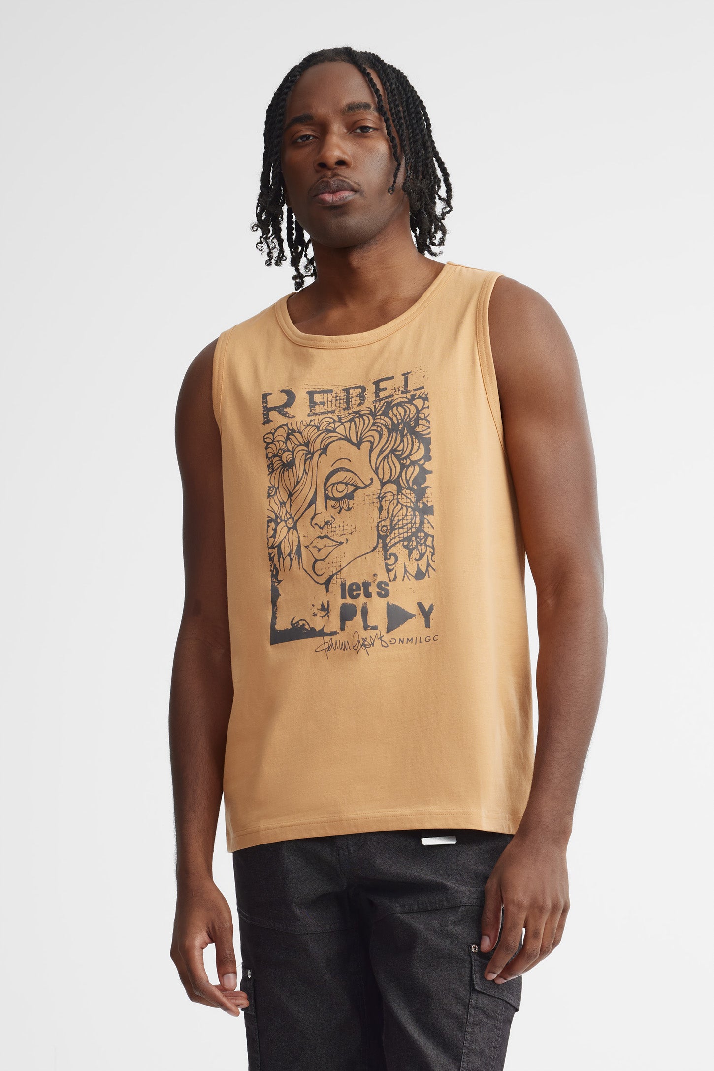 Camisole col rond en coton - Homme && BRONZÉ