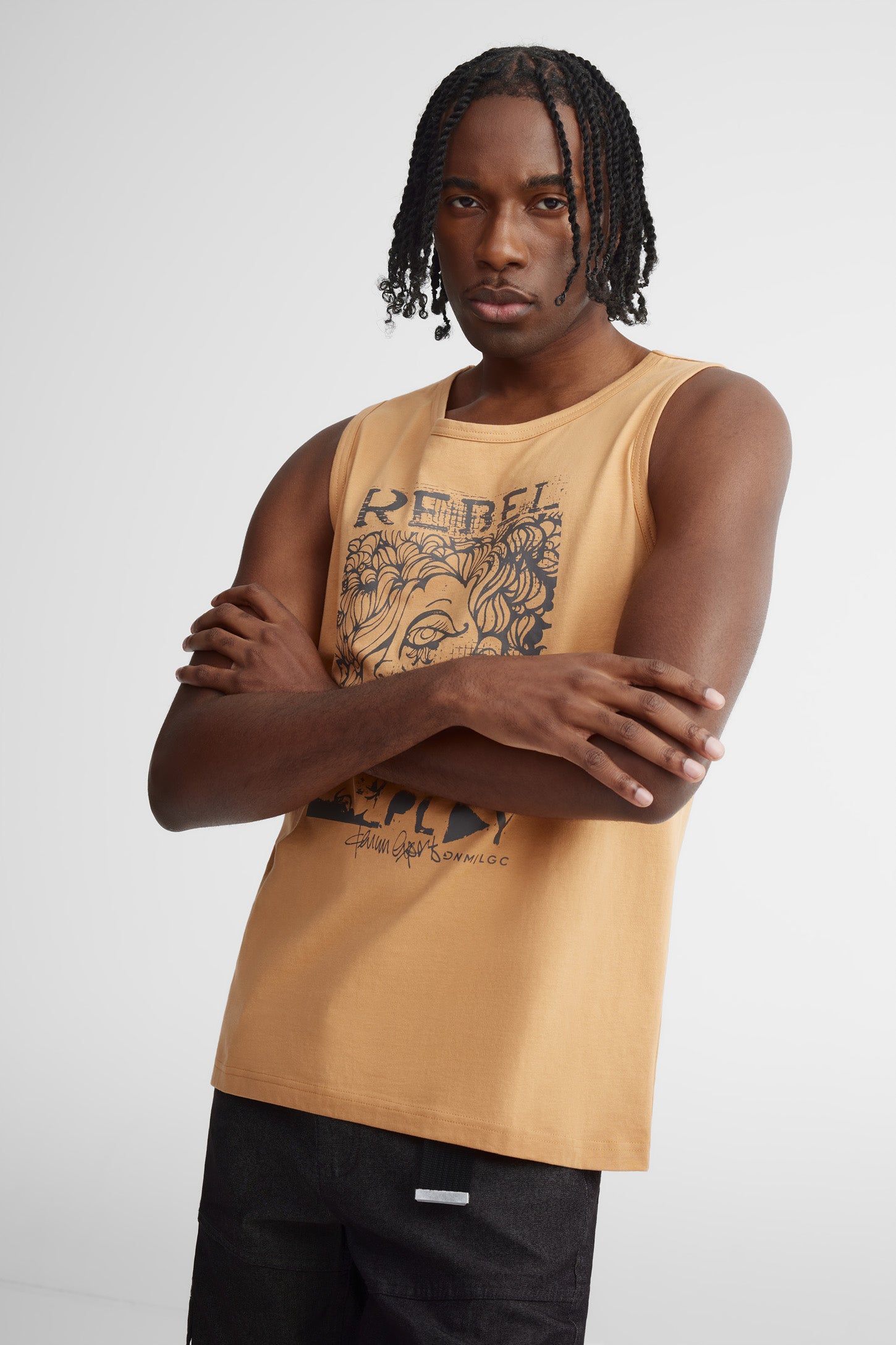 Camisole col rond en coton - Homme && BRONZÉ