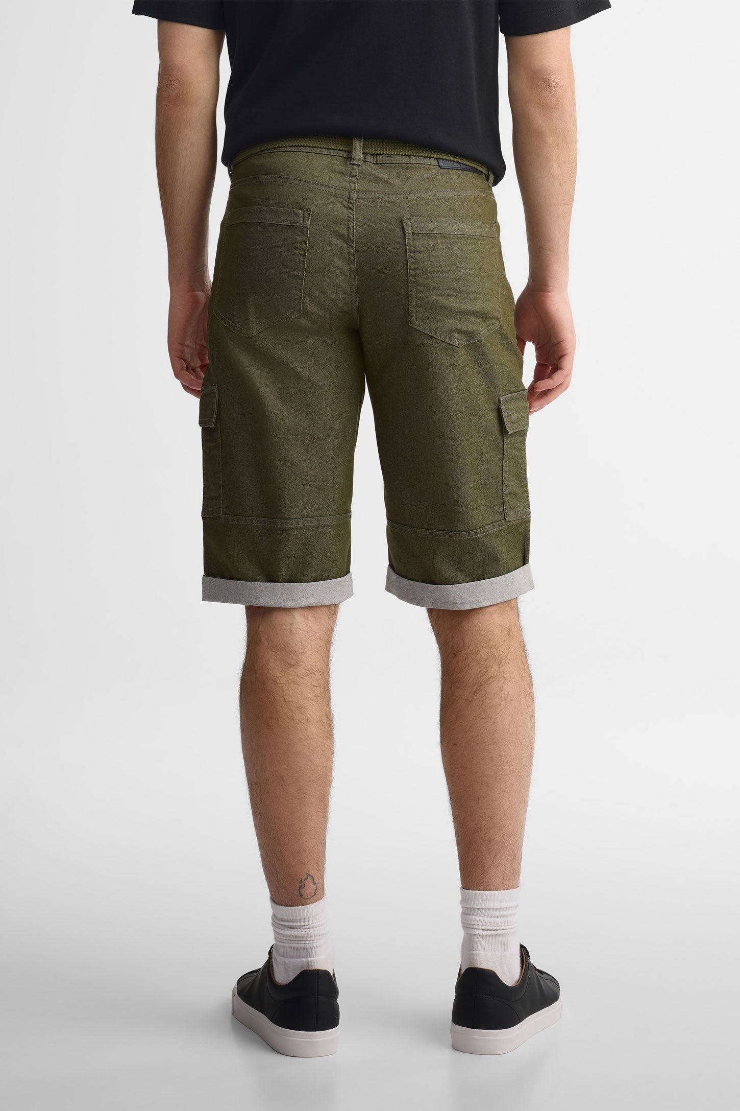 Bermuda cargo en jeans coupe régulière 16'' - Homme && KAKI