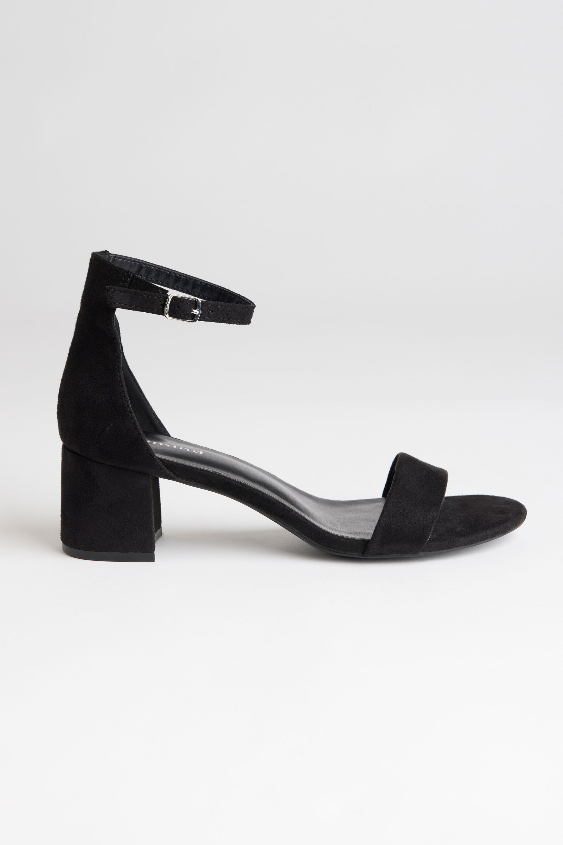 Sandales talon haut bloc suède - Femme && NOIR