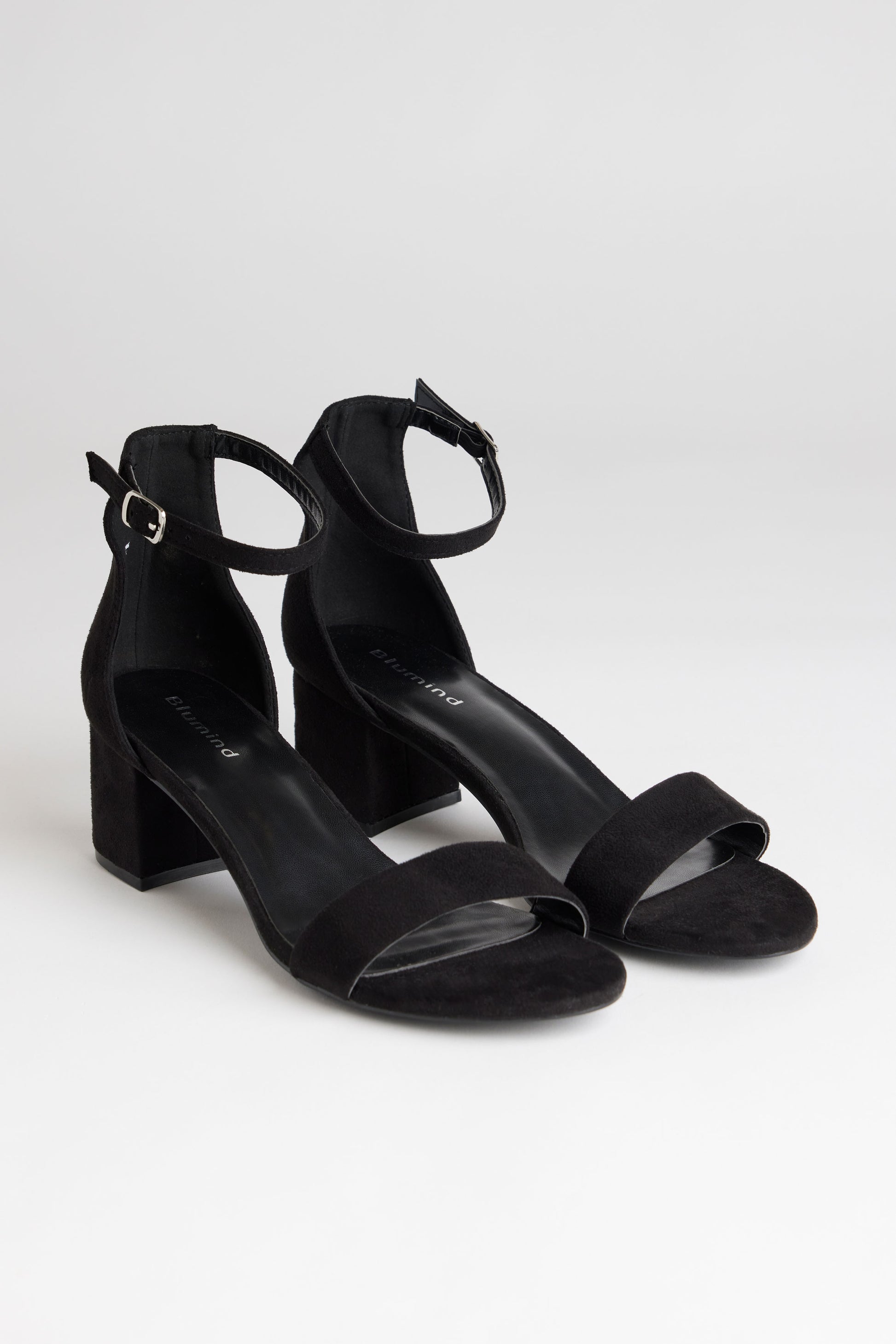 Sandales talon haut bloc suède - Femme && NOIR