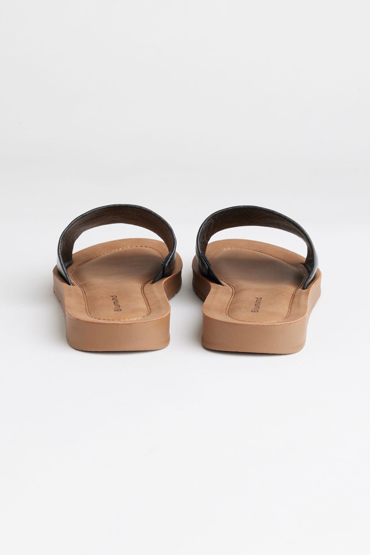 Sandales slide simili cuir - Femme && NOIR