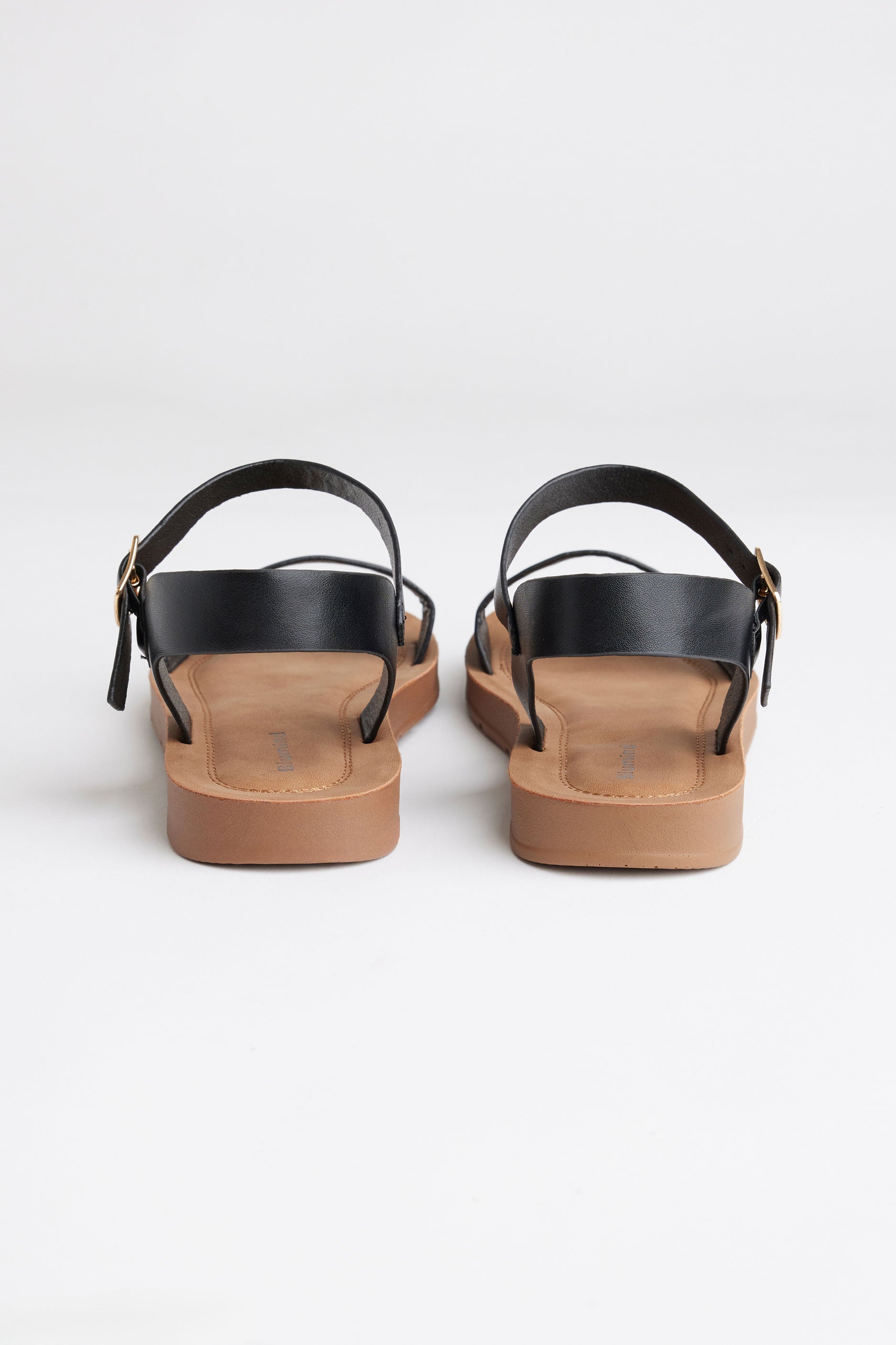 Sandales brides simili cuir - Femme && NOIR