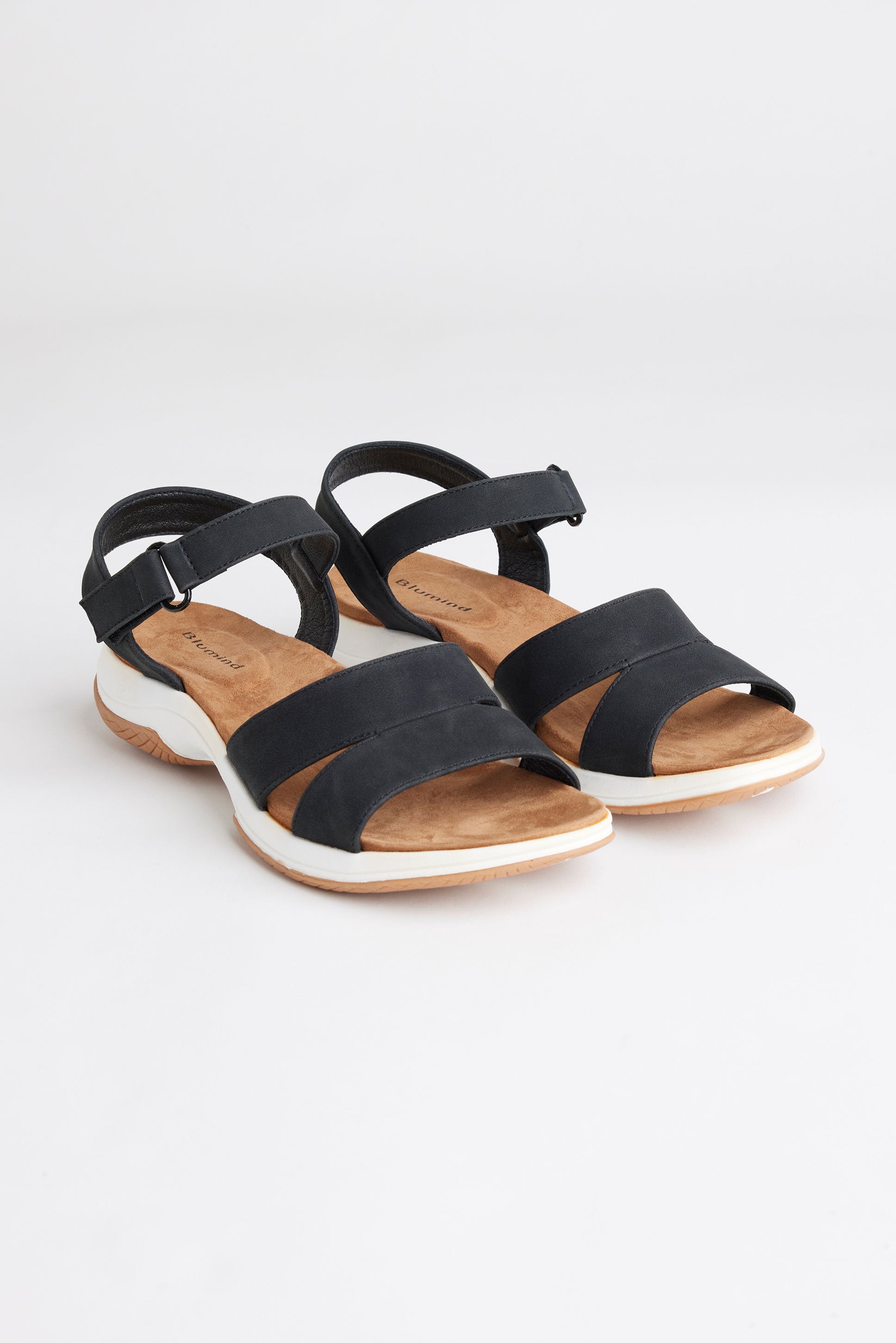 Sandales brides simili cuir - Femme && NOIR
