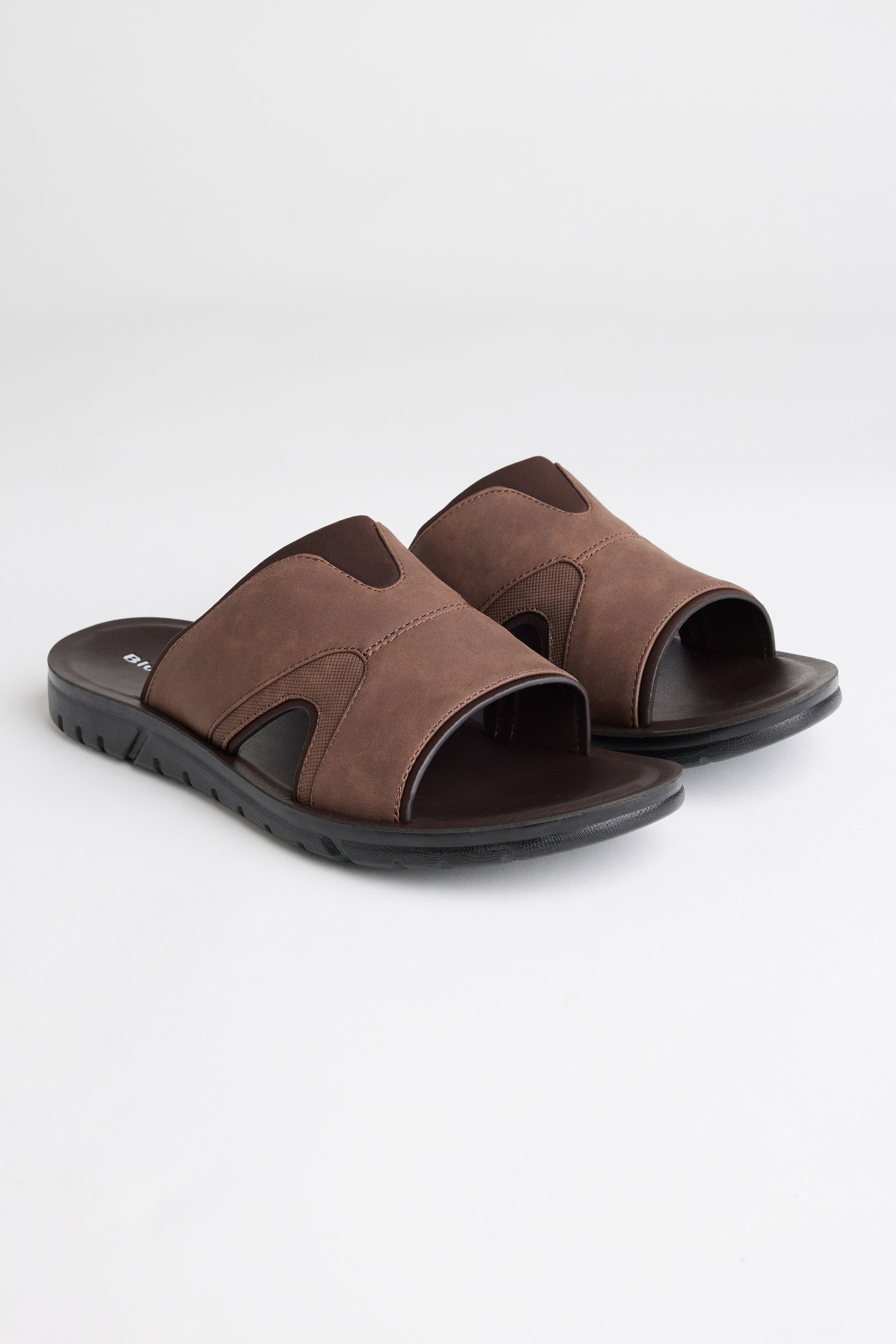 Sandales slide - Homme && BRUN