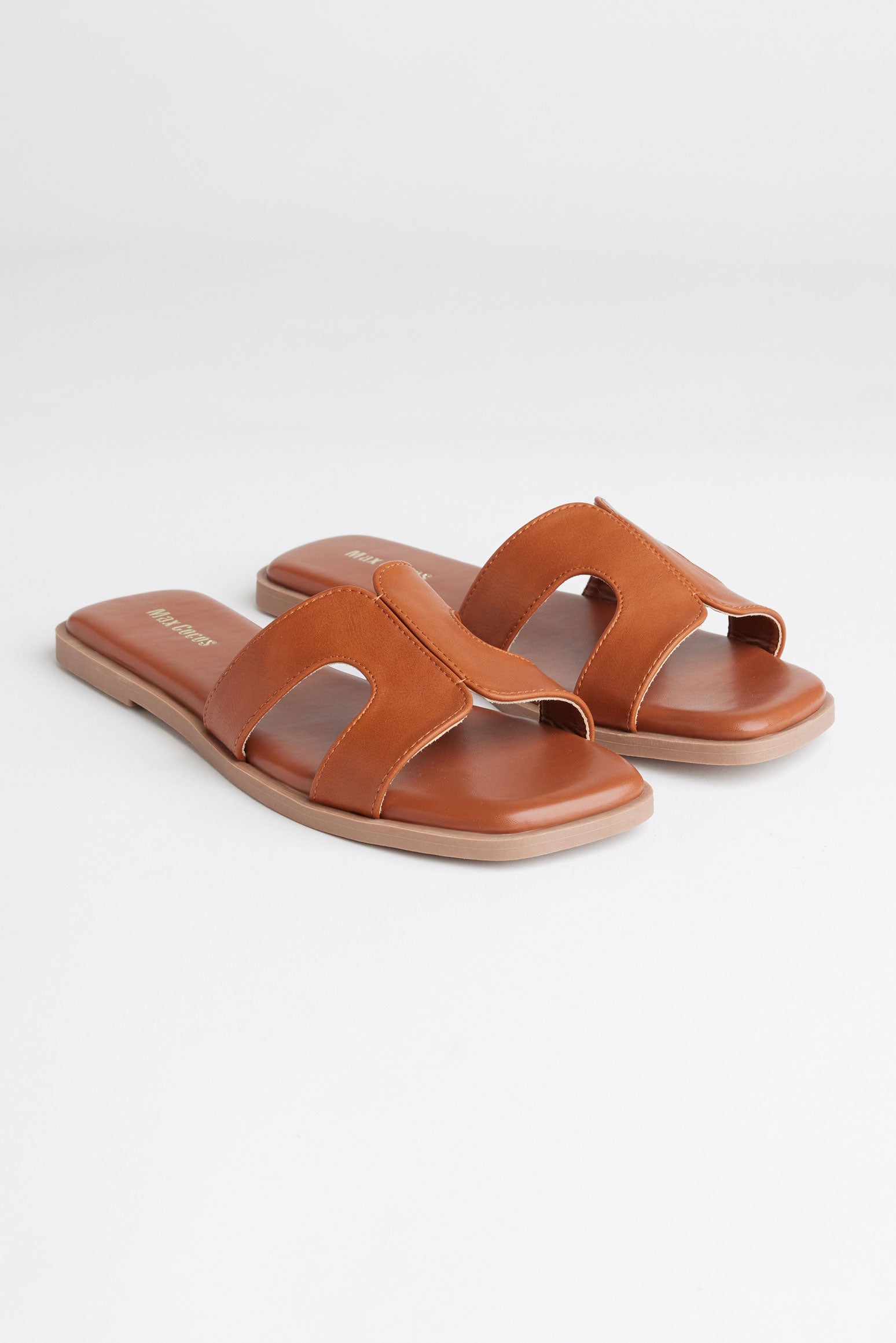Sandales slide simili cuir - Femme && BRONZÉ