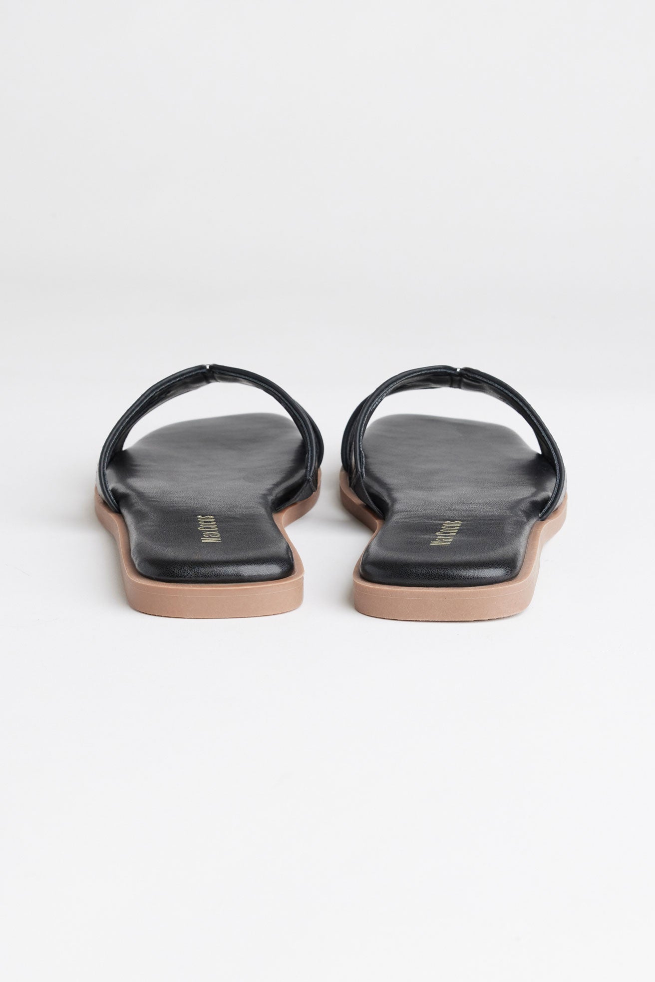 Sandales slide simili cuir - Femme && NOIR