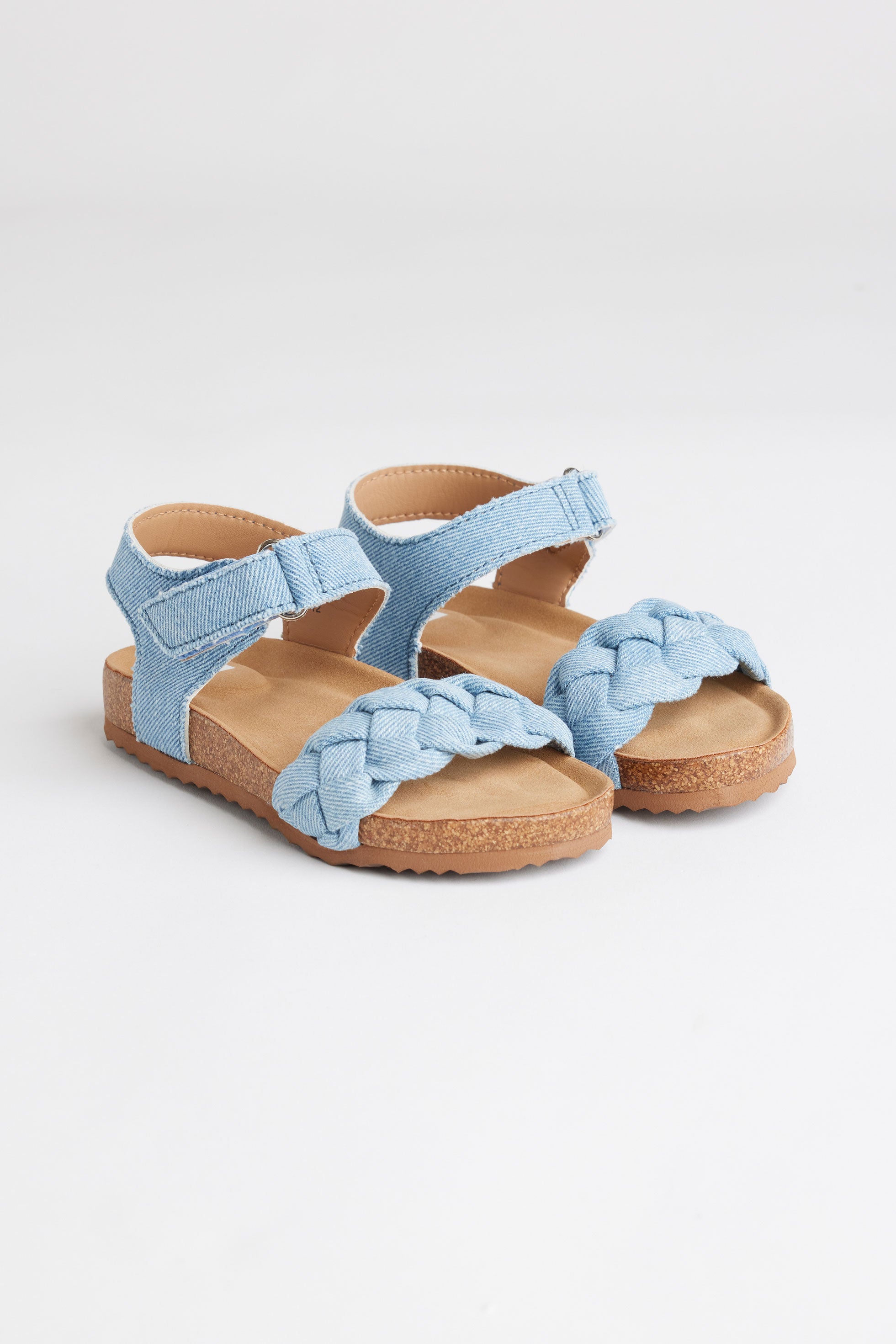 Sandales tressées en jeans - Enfant fille && BLEU