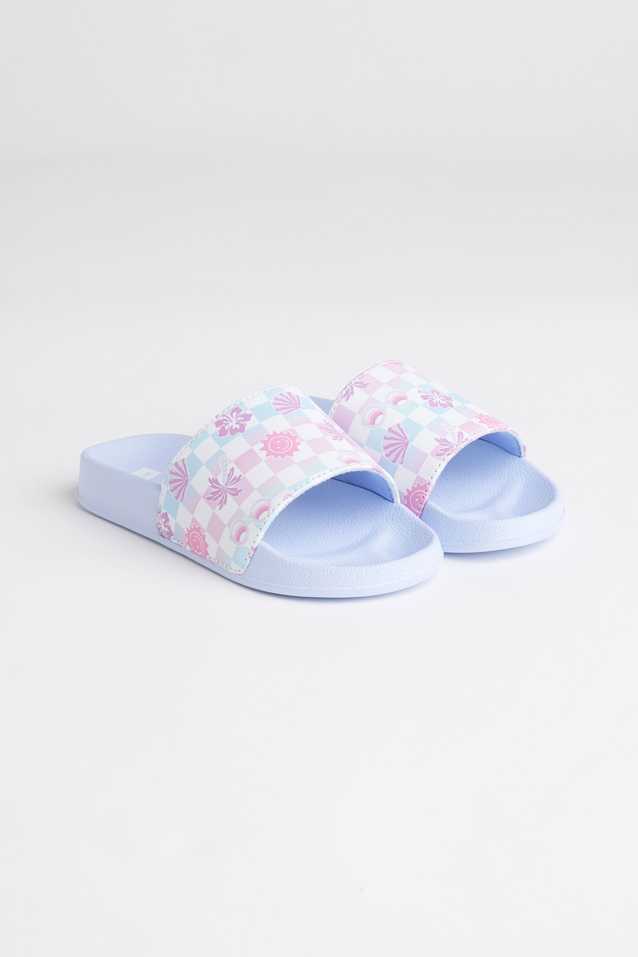 Sandales slide en Eva - Enfant fille && BLEU MULTI