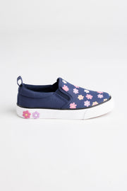 Chaussures en toile à fleurs - Enfant fille && BLEU MARINE MUL
