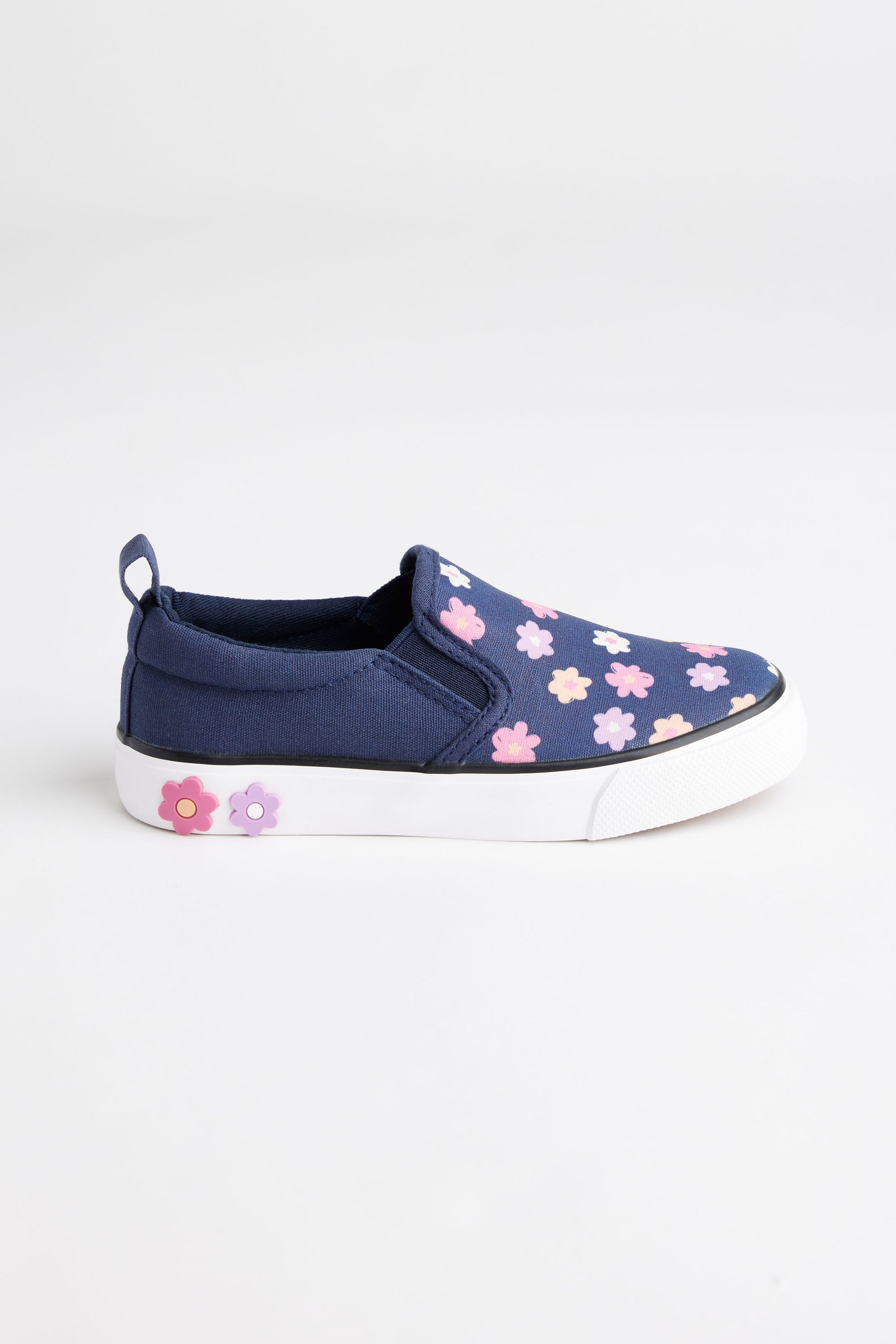 Chaussures en toile à fleurs - Enfant fille && BLEU MARINE MUL