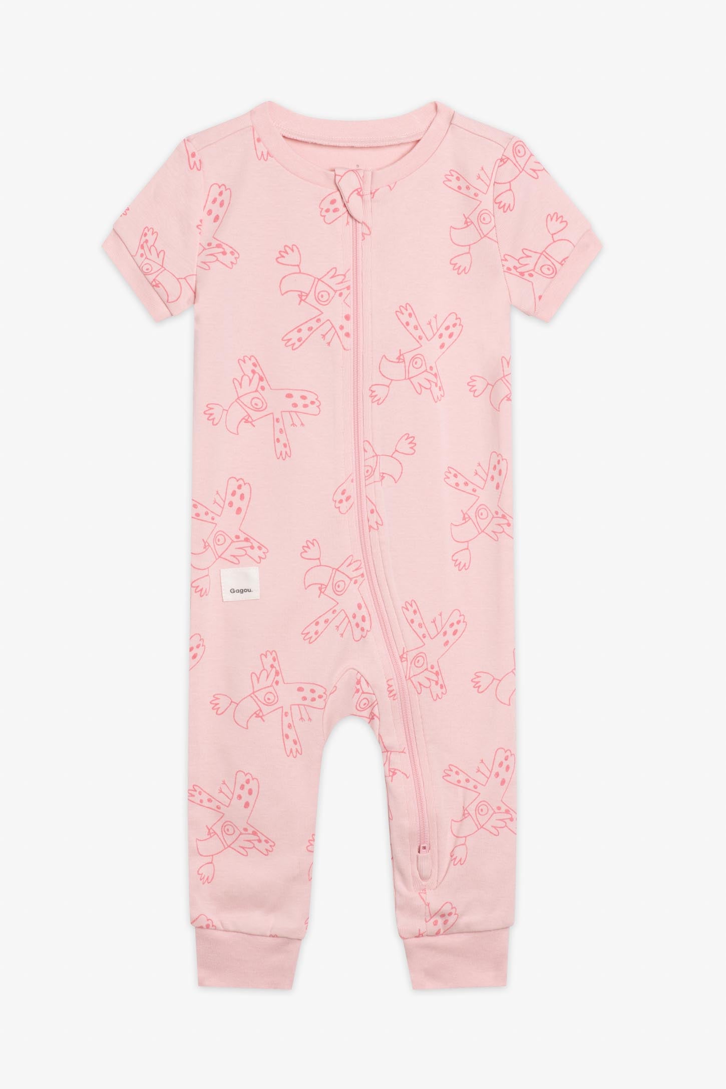 Pyjama 1-pièce manches courtes coton bio, 2/30$ - Bébé && ROSE PALE