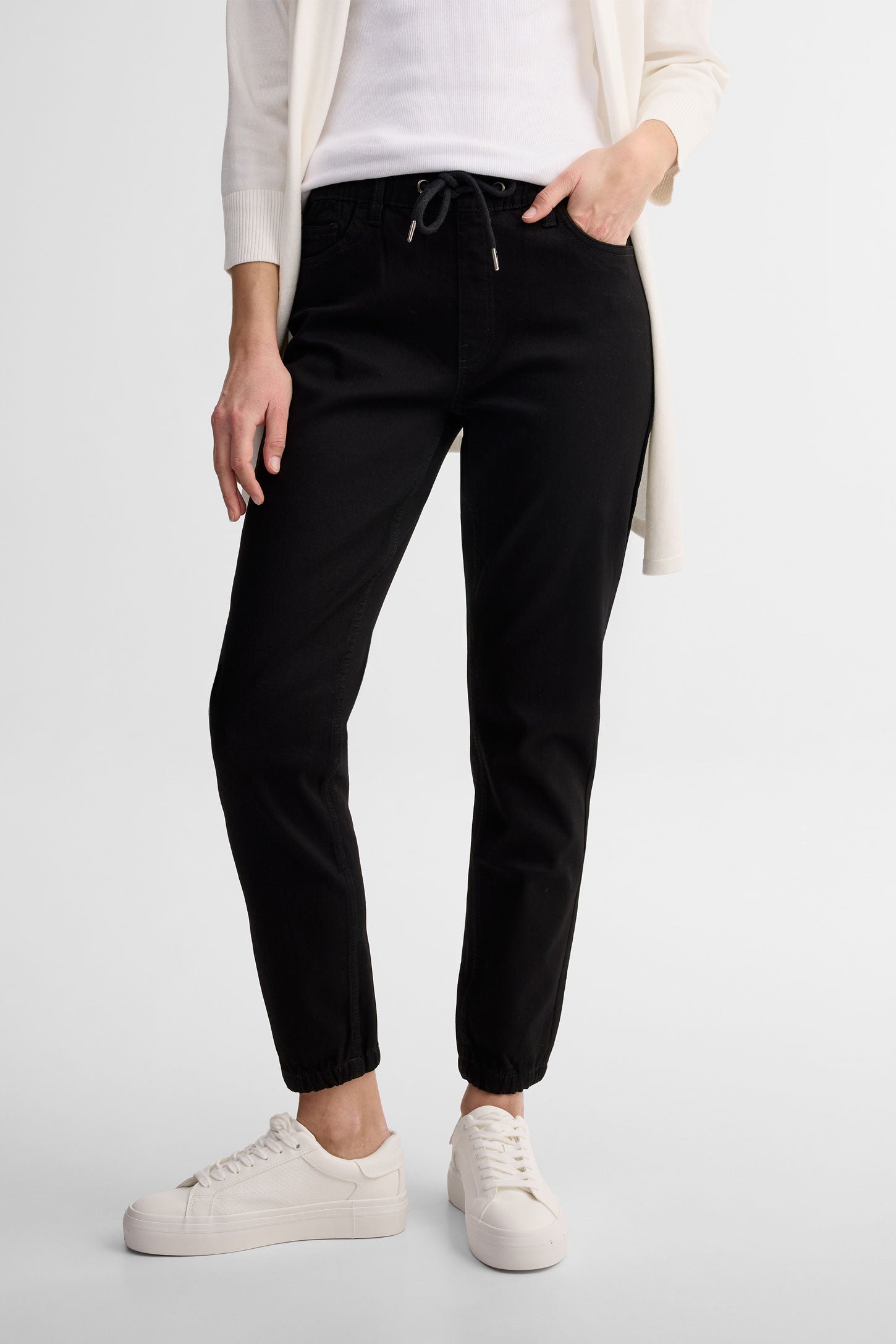 Jeans coupe jogger - Femme && NOIR