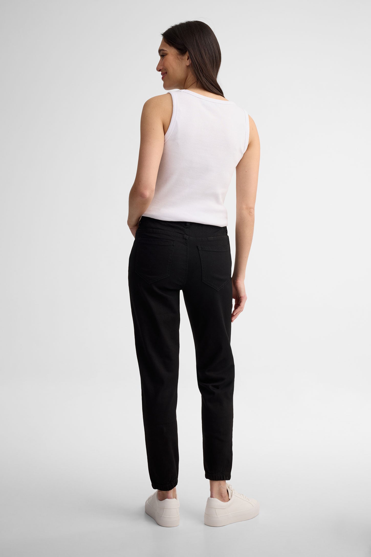 Jeans coupe jogger - Femme && NOIR