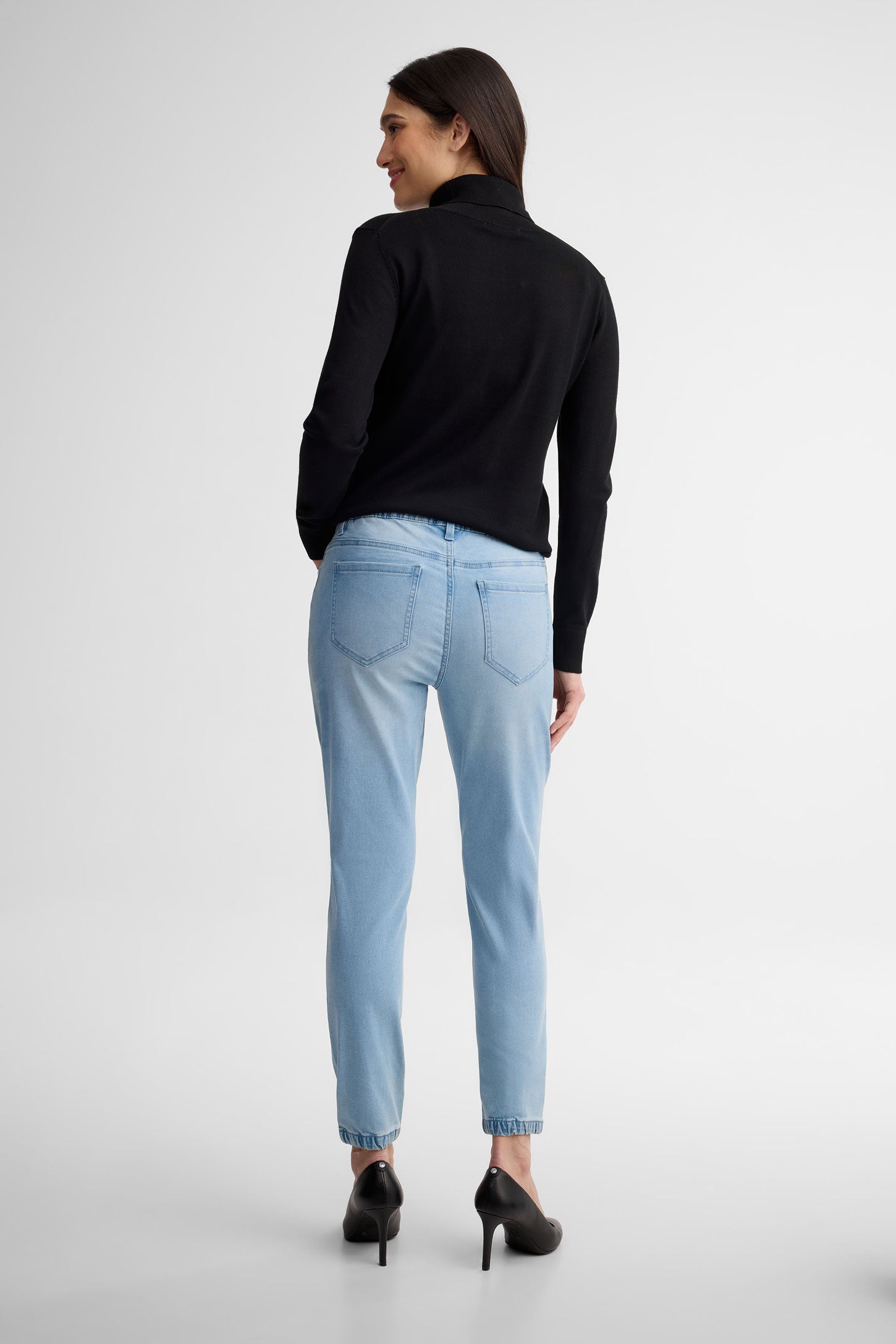 Jeans coupe jogger - Femme && DENIM PALE